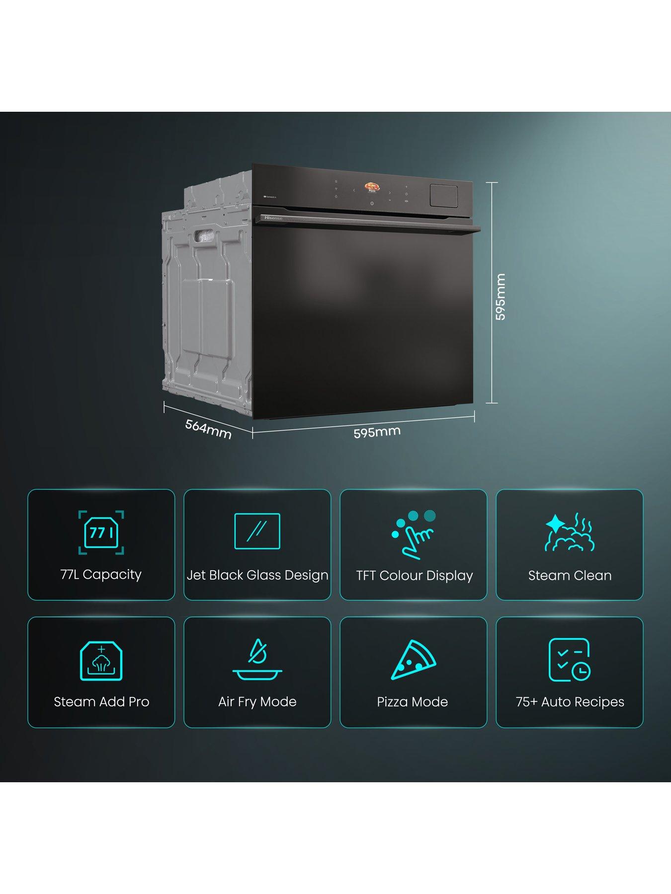 hisense-hisense-bas6ah8bukwf-77l-built-in-electric-single-steam-oven-jet-blackstillFront