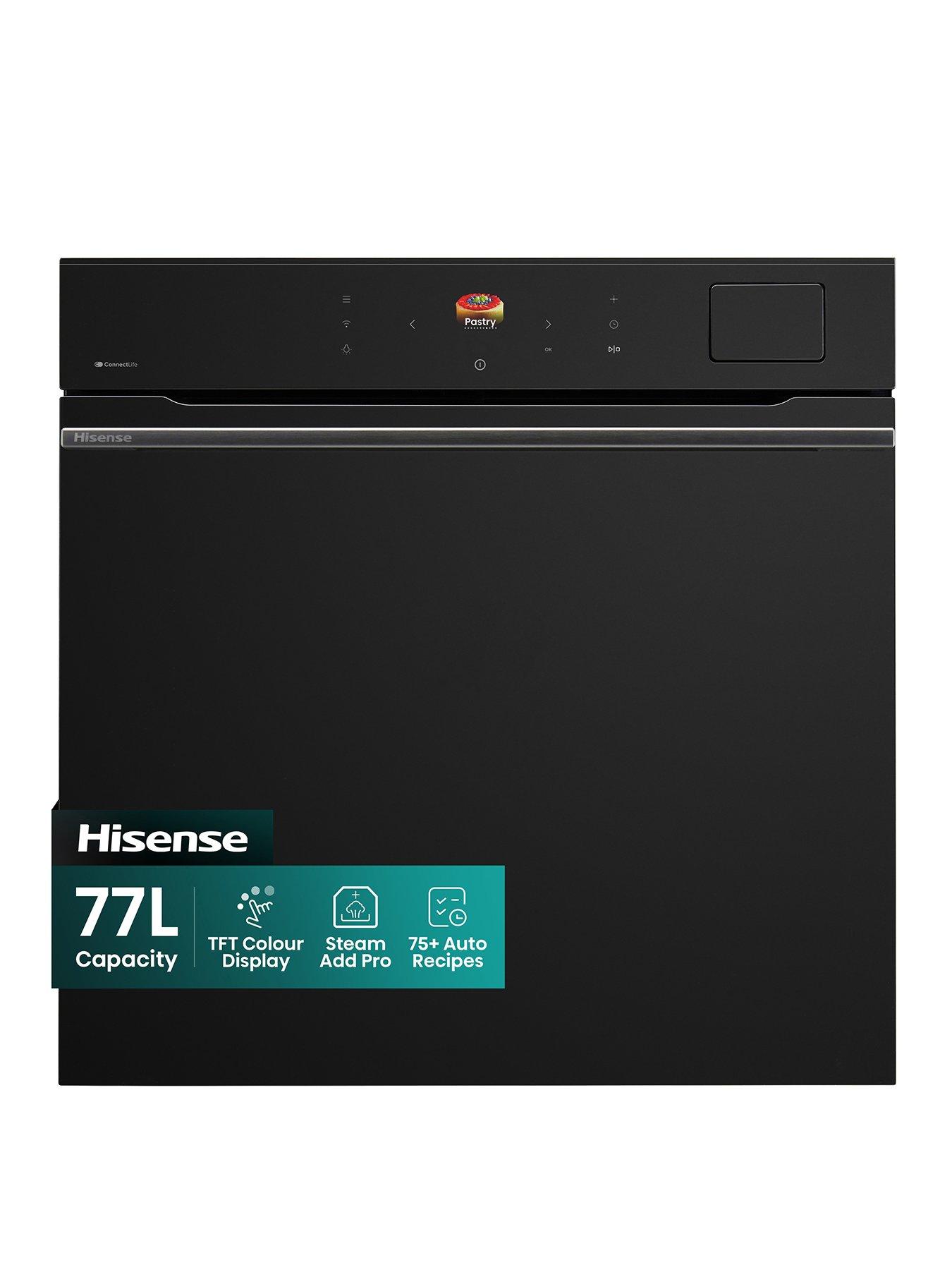 Hisense Hi8 BlackLine BAS6PH8BUKWF 77L Built In Electric Single Pyrolytic Oven - Jet Black