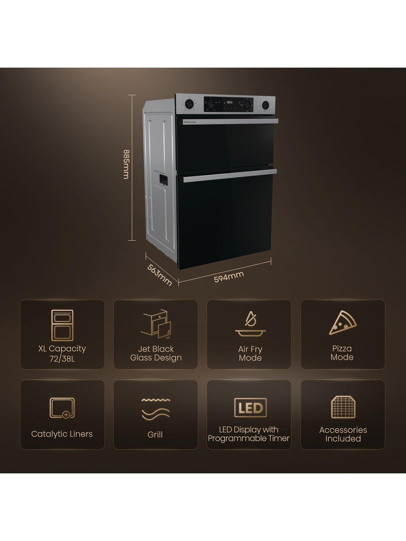 Image 2 of 7 of Hisense Hi6 BID914221CX 72/38L Built In Double Oven with Catalytic Liners - Stainless Steel