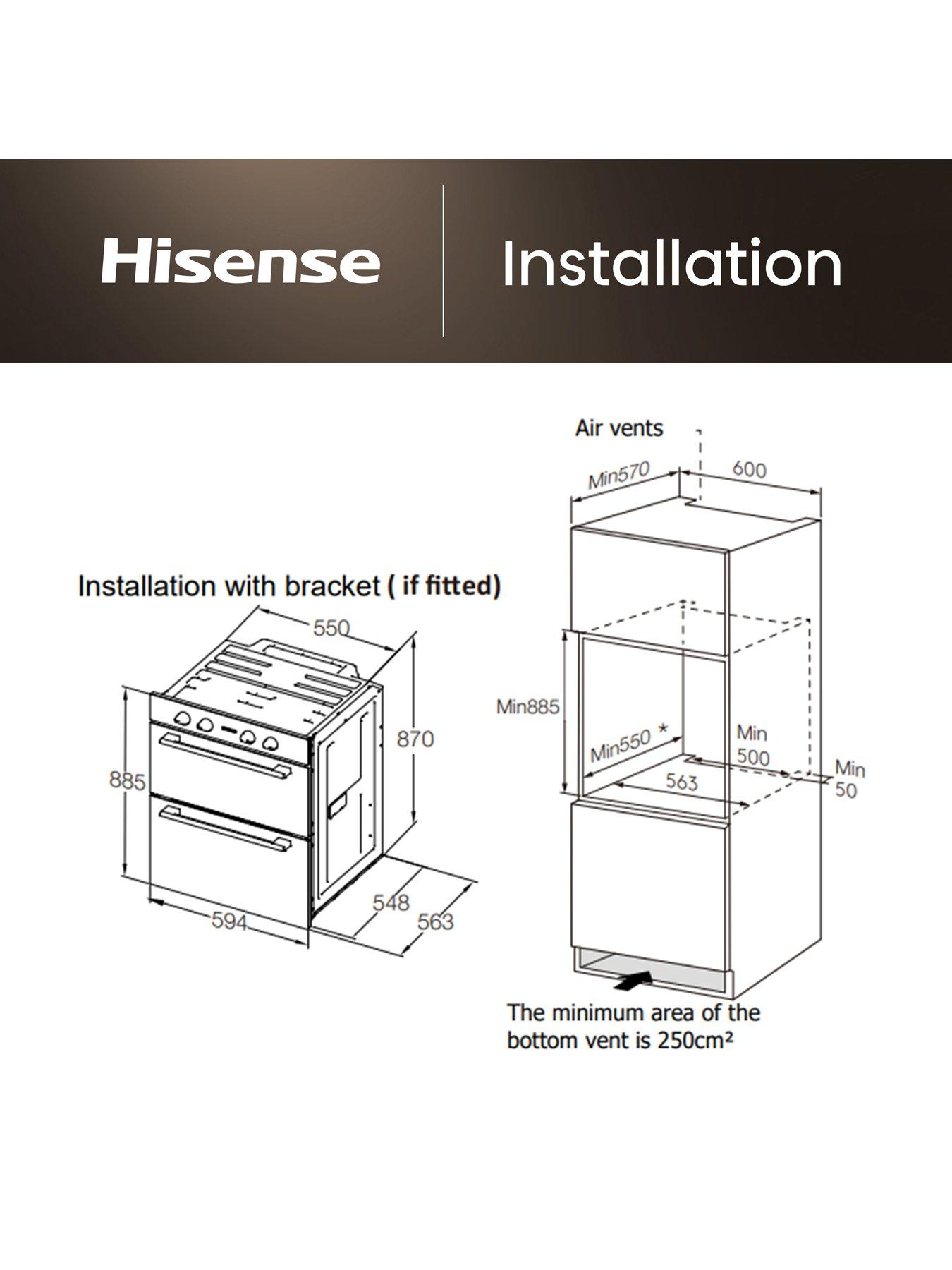Image 6 of 7 of Hisense Hi6 BID914221CX 72/38L Built In Double Oven with Catalytic Liners - Stainless Steel