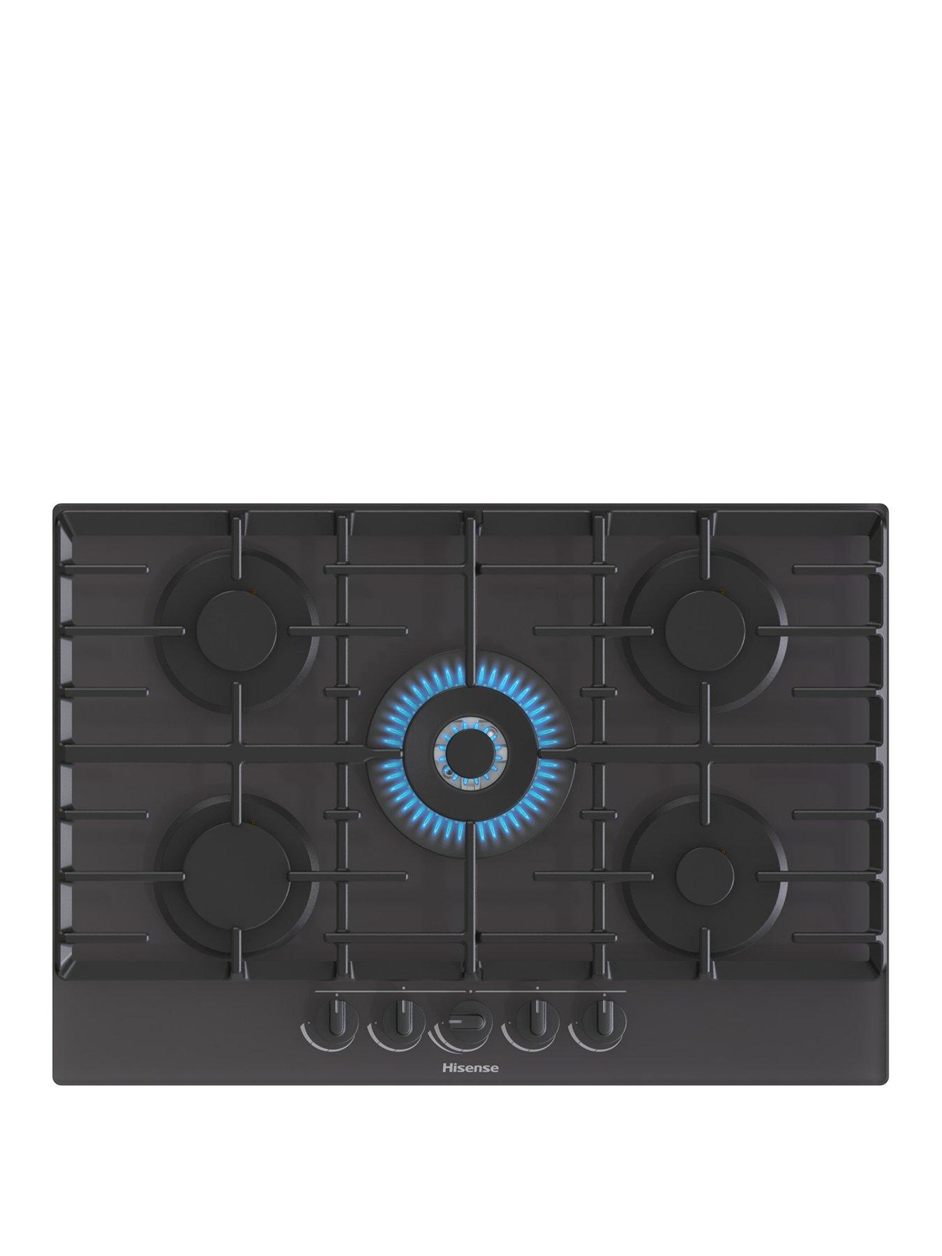 Hisense Hisense GG773B Gas on Glass, 75cm Gas Hob - Black