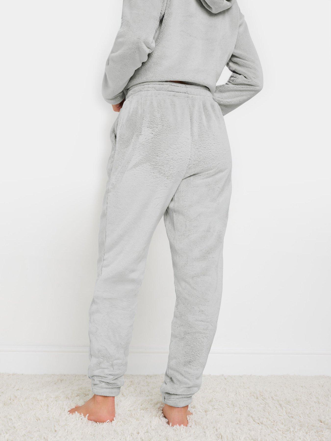 pixiegirl-petite-lounge-fleece-cuffed-jogger-greystillFront