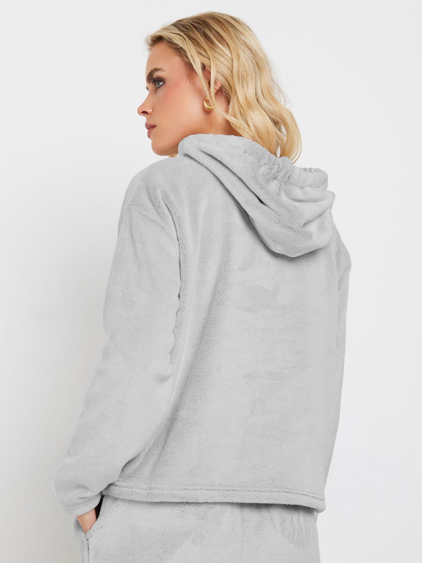 pixiegirl-petite-lounge-fleece-crop-hoodie-greystillFront