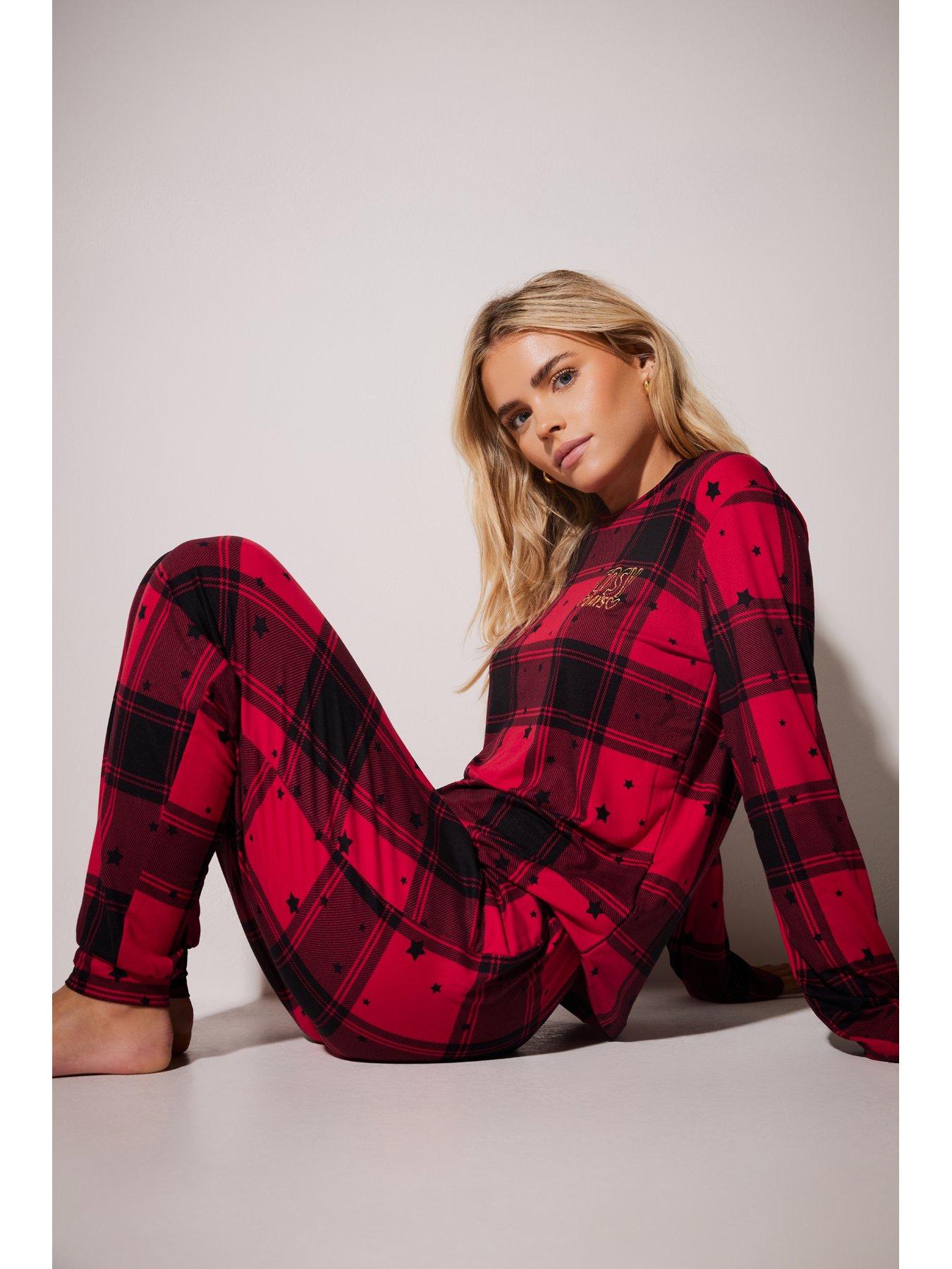 pixiegirl-petite-soft-touch-star-check-pj-set