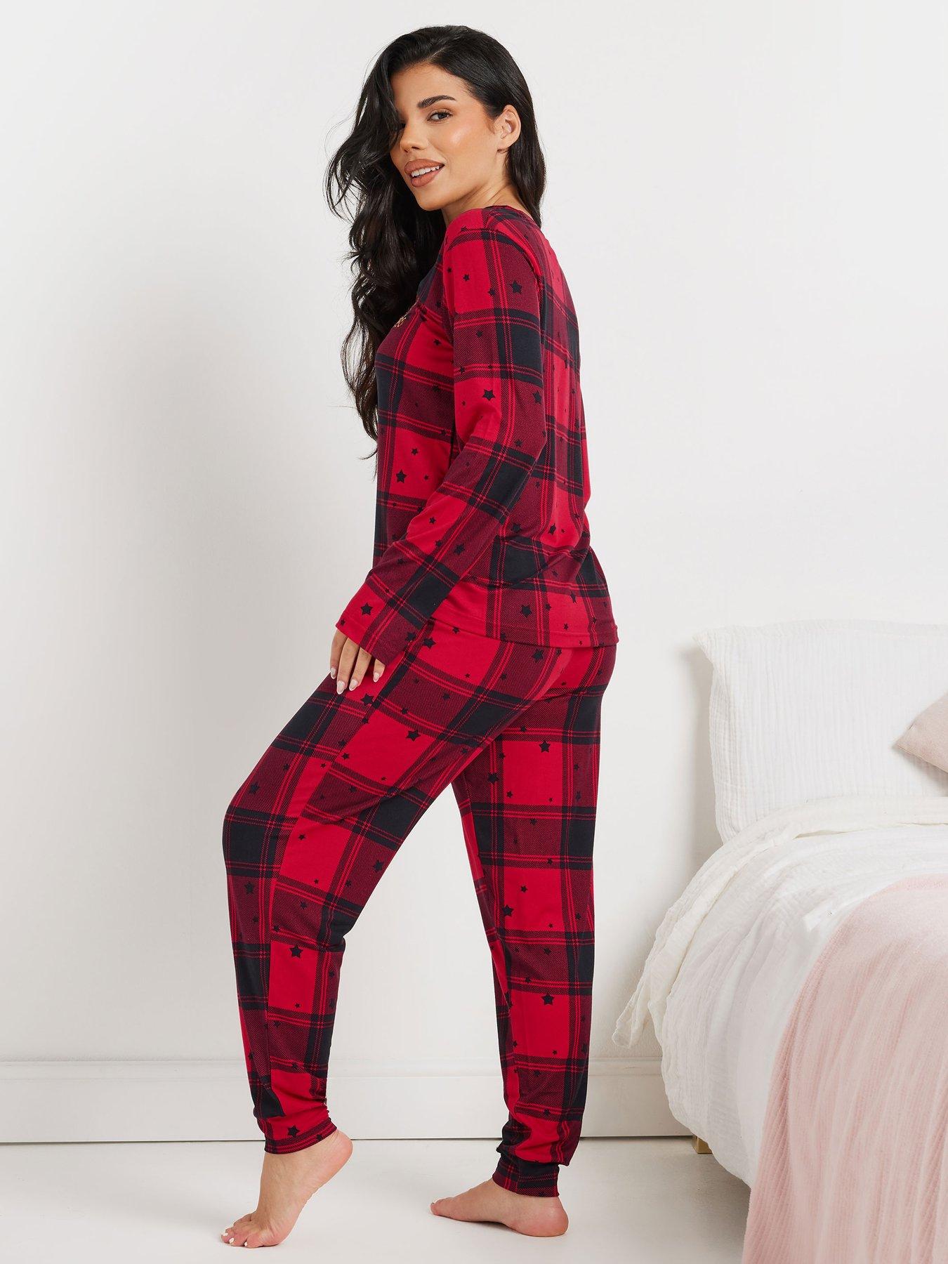 pixiegirl-petite-soft-touch-star-check-pj-setstillFront