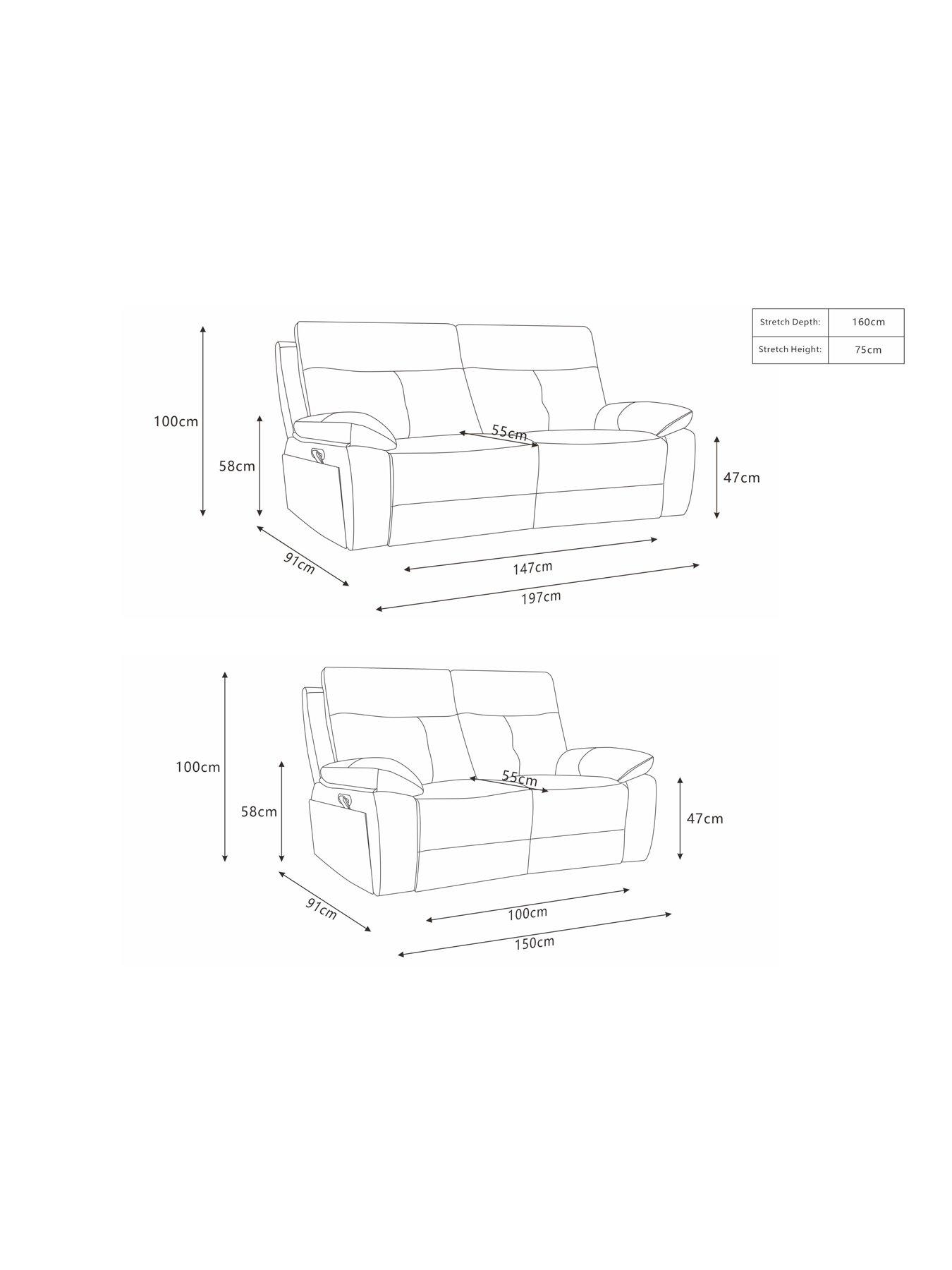 Image 7 of 7 of The Very Collection Ivana Fabric&nbsp;3 + 2 Seater Power Recliner Sofa Set (Buy &amp; SAVE!)