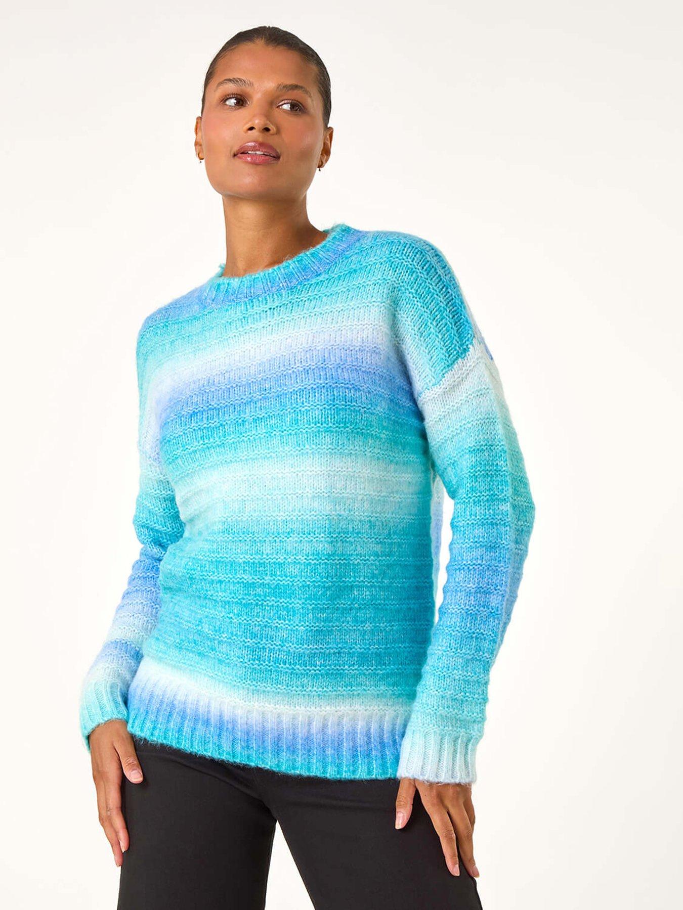 Roman Spacedye Stripe Crew Neck Jumper - Blue