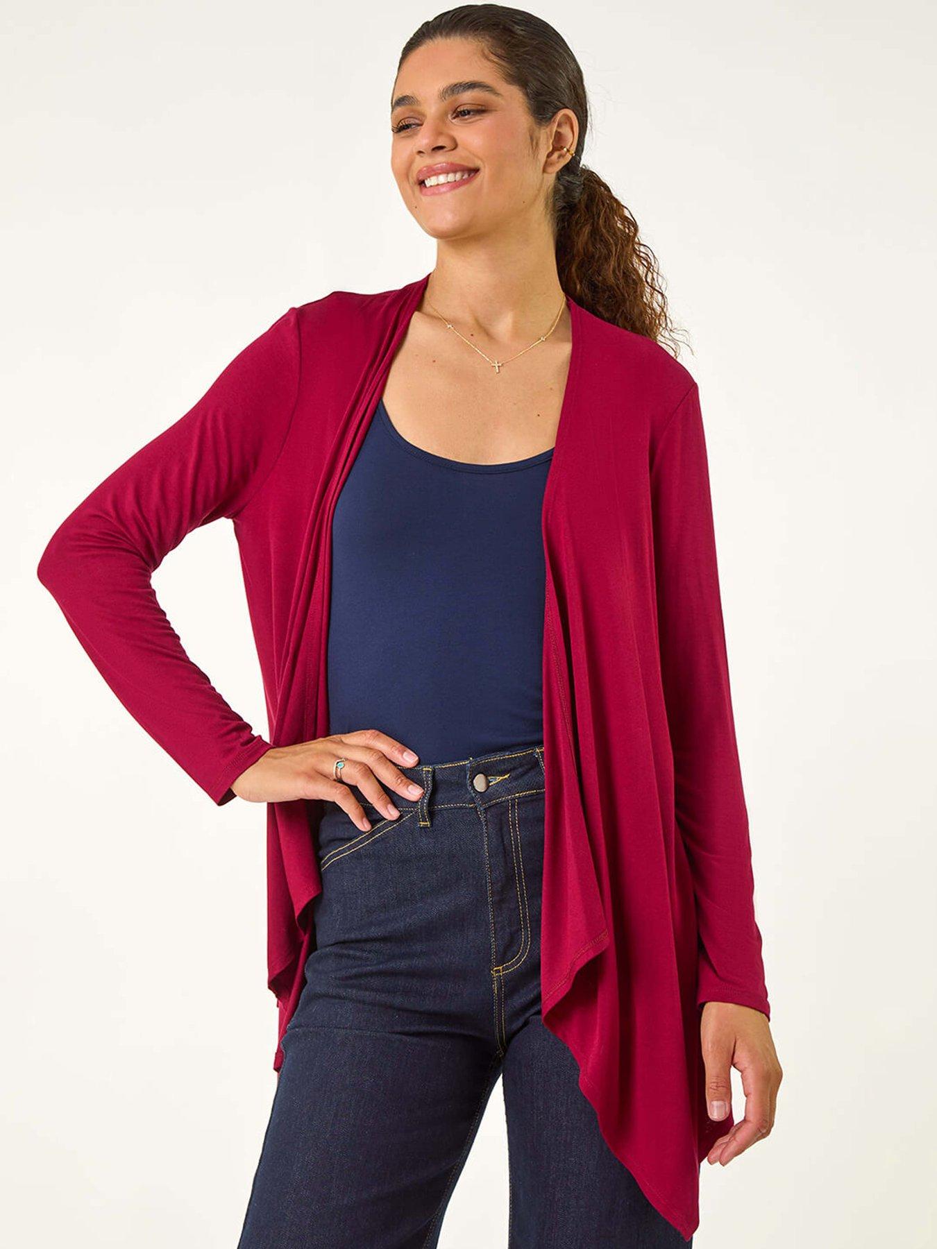roman-waterfall-front-jersey-knit-cardigan-redfront