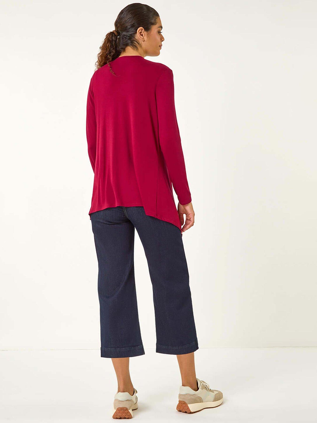 roman-waterfall-front-jersey-knit-cardigan-redstillFront