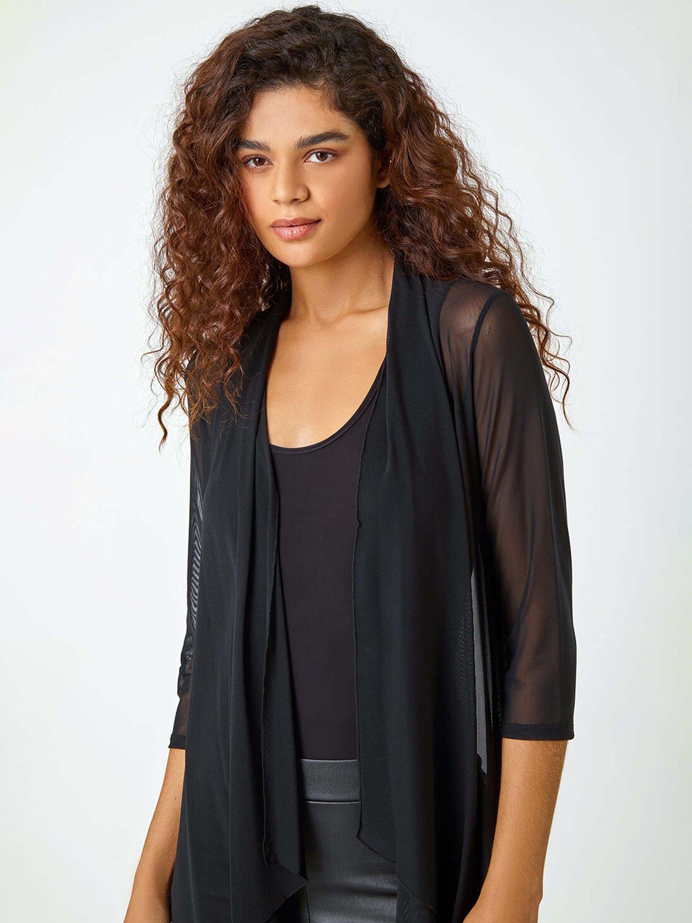 roman-34-sleeve-mesh-longline-kimono-blackoutfit