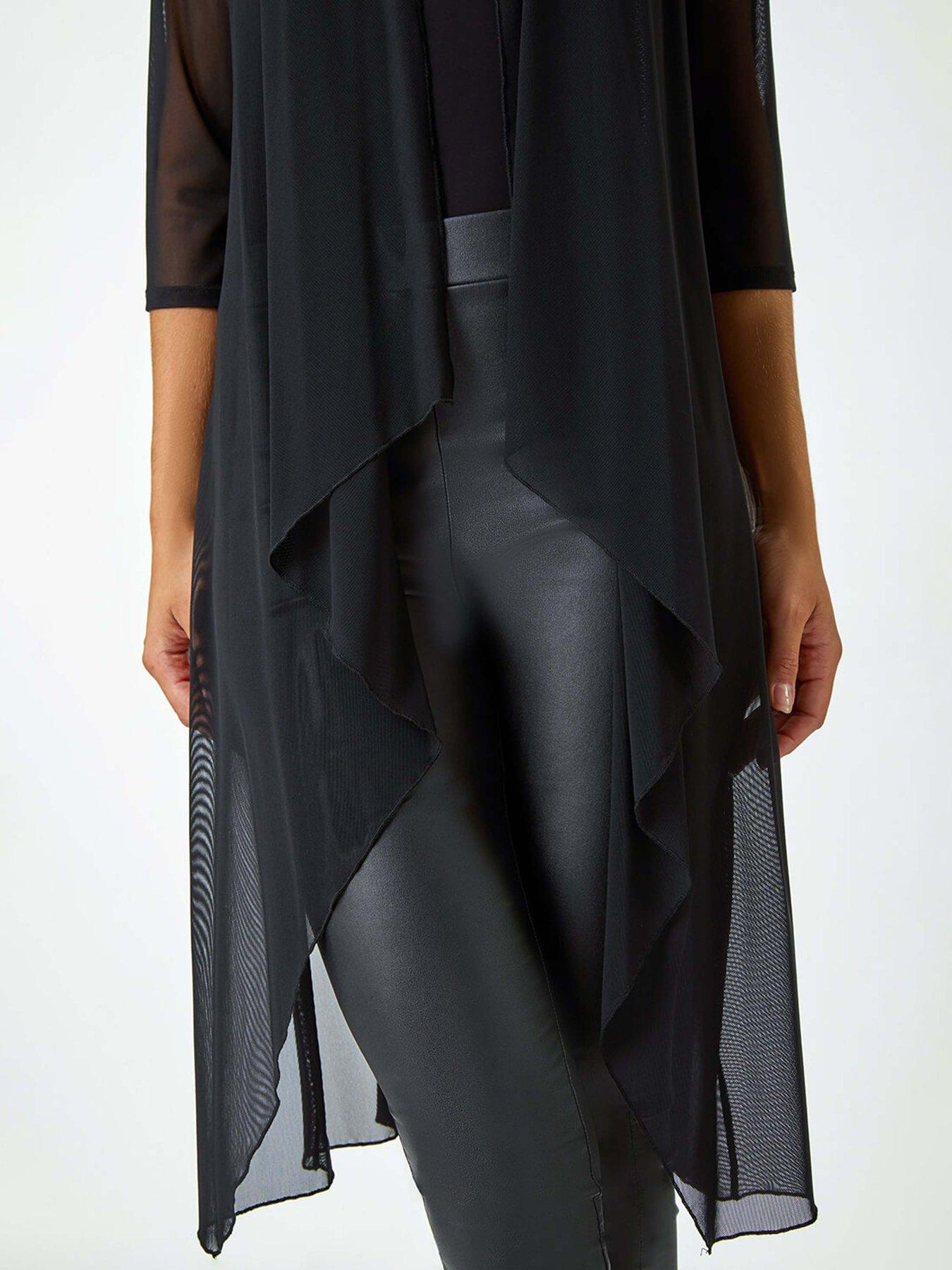roman-34-sleeve-mesh-longline-kimono-blackdetail