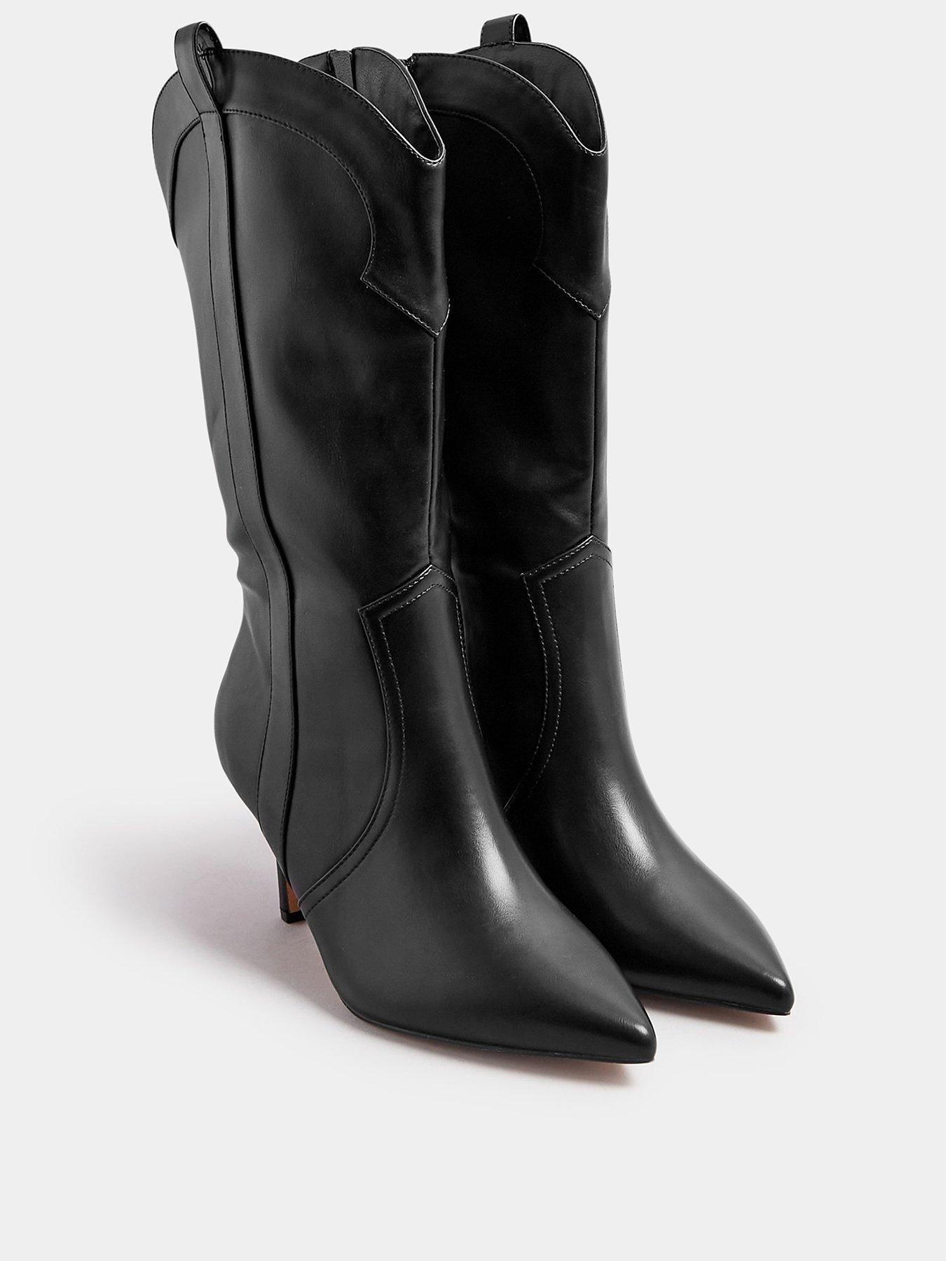 yours-extra-wide-fit-heeled-calf-western-blackstillFront