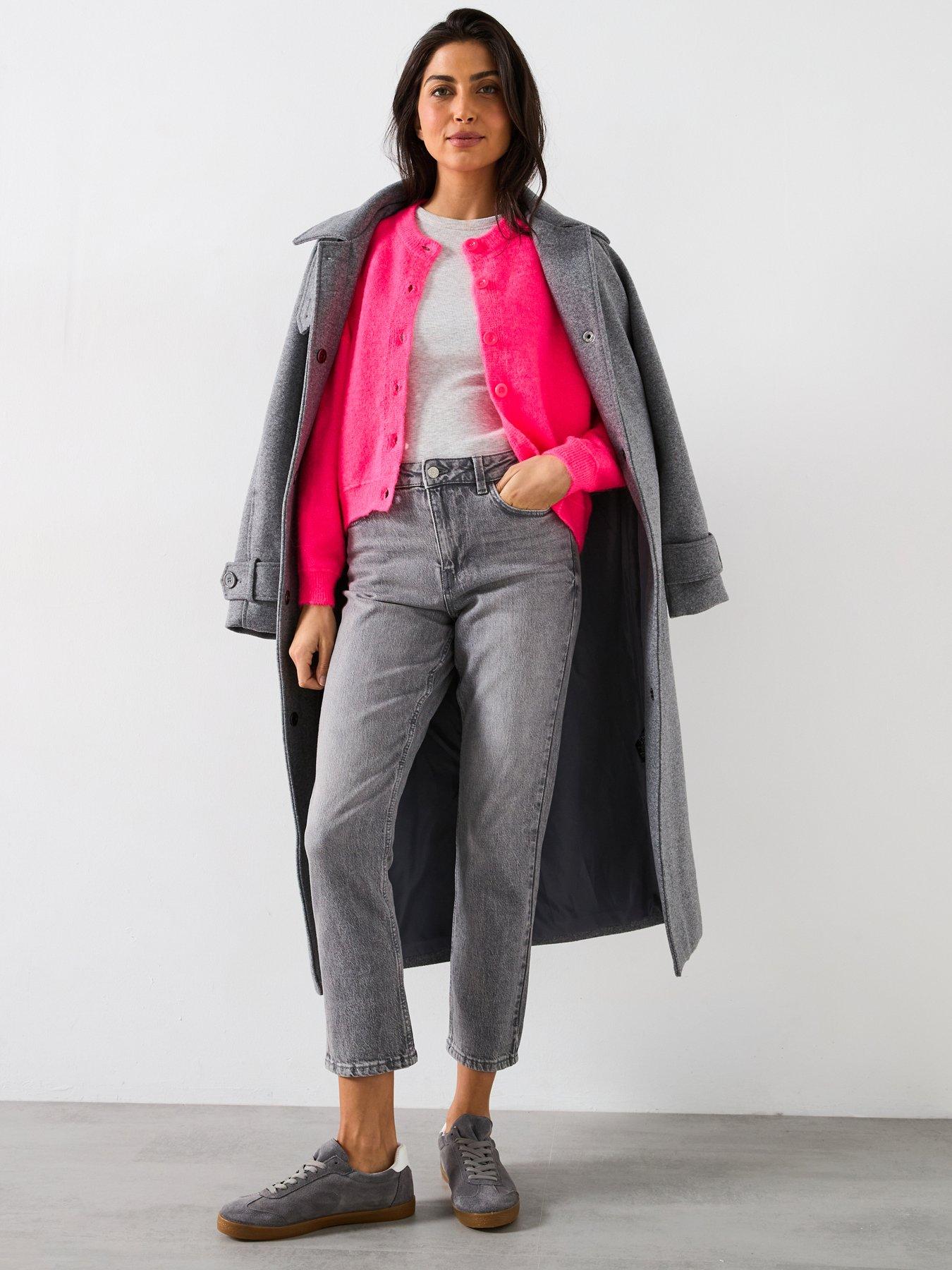 river-island-oversized-bubble-cardigan-bright-pinkback