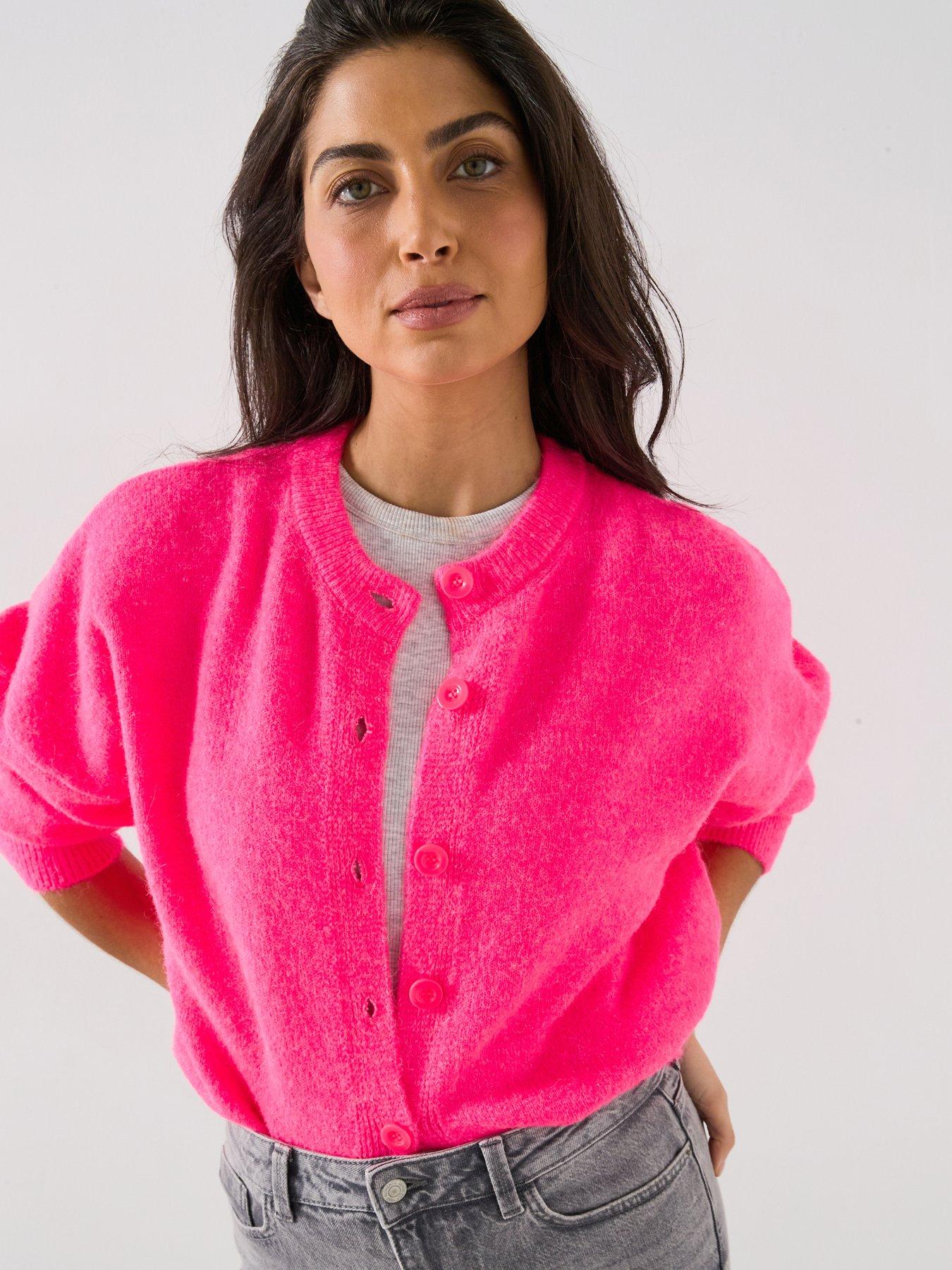 river-island-oversized-bubble-cardigan-bright-pinkdetail