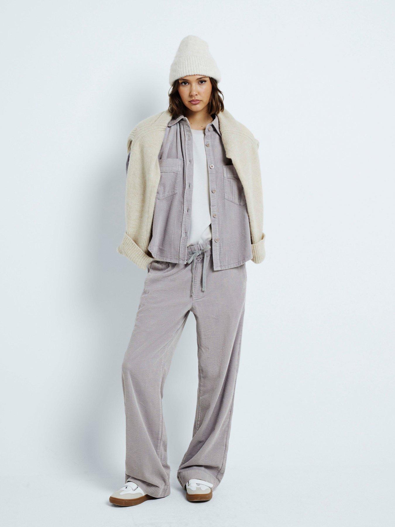 undefined Relaxed Corduroy Shirt - Grey