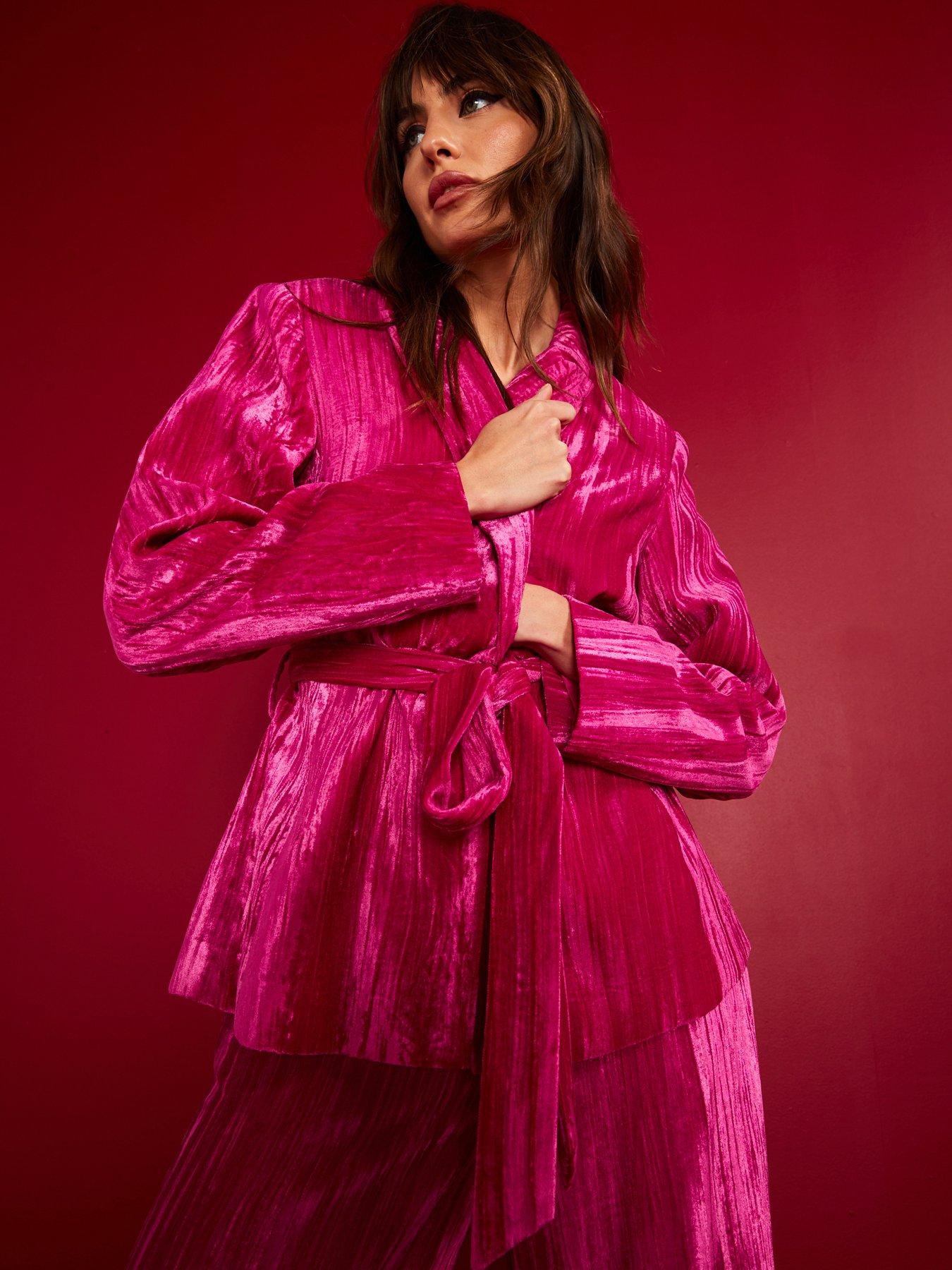 river-island-belted-wrap-velvet-blazer-bright-pinkdetail