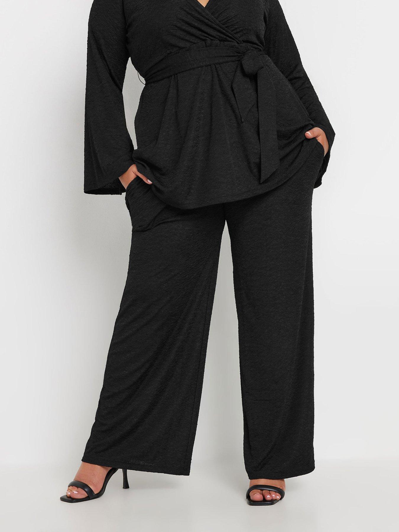 yours-curve-textured-trouser-co-ord-black