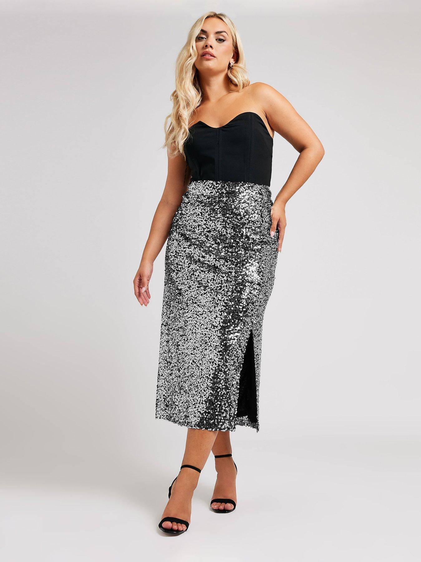 yours-curve-sequin-maxi-skirtoutfit