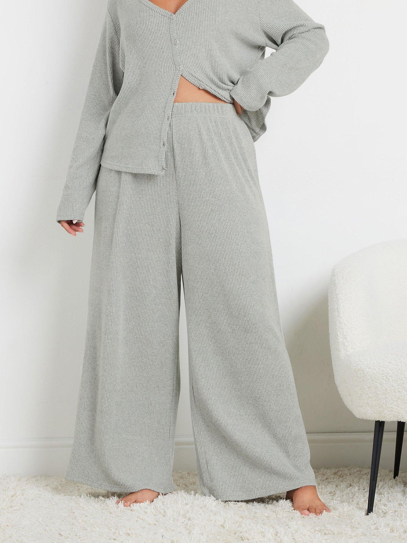 yours-curve-rib-wide-leg-pants-grey