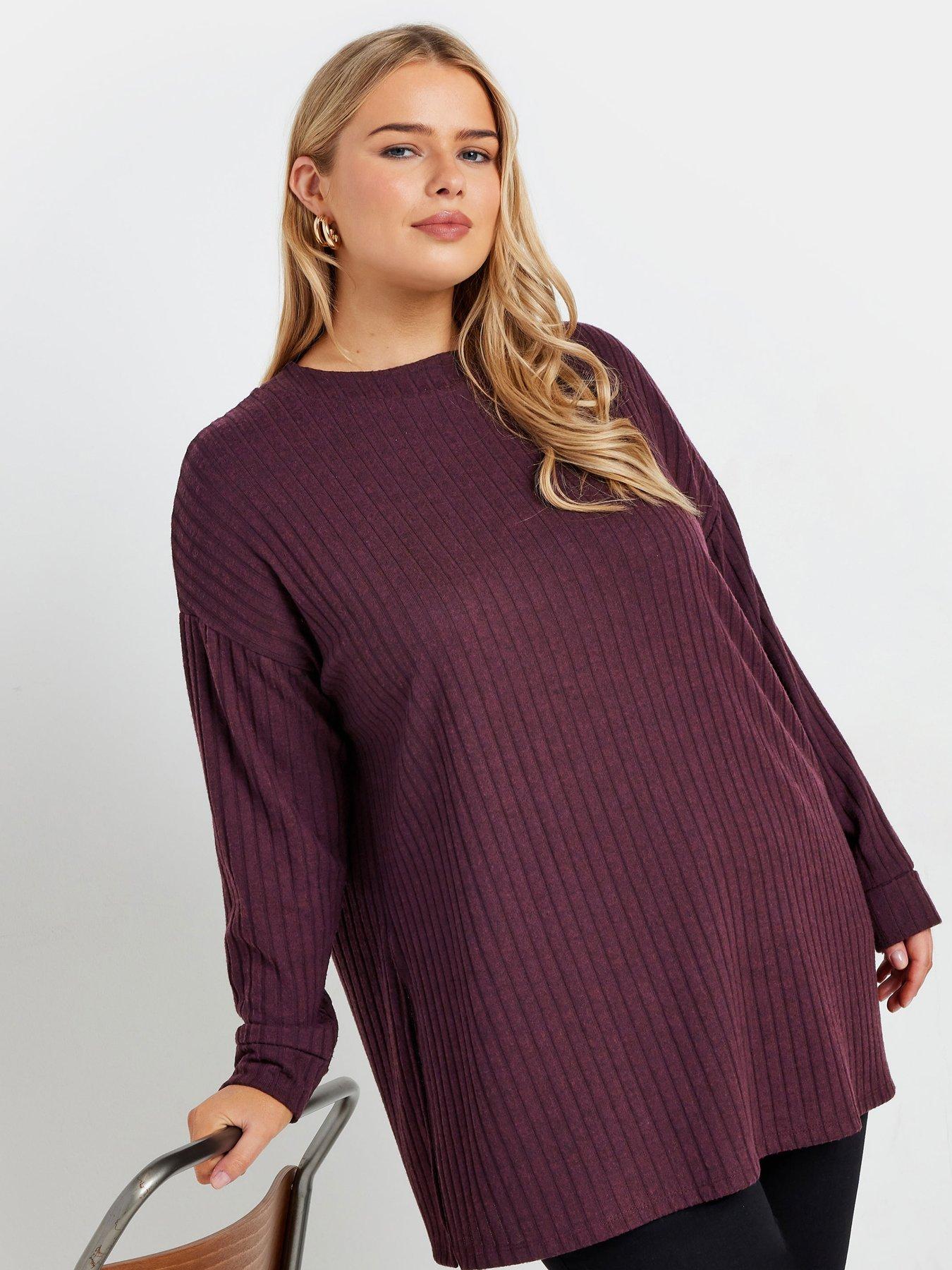 yours-curve-turtle-neck-side-split-jumper-purple