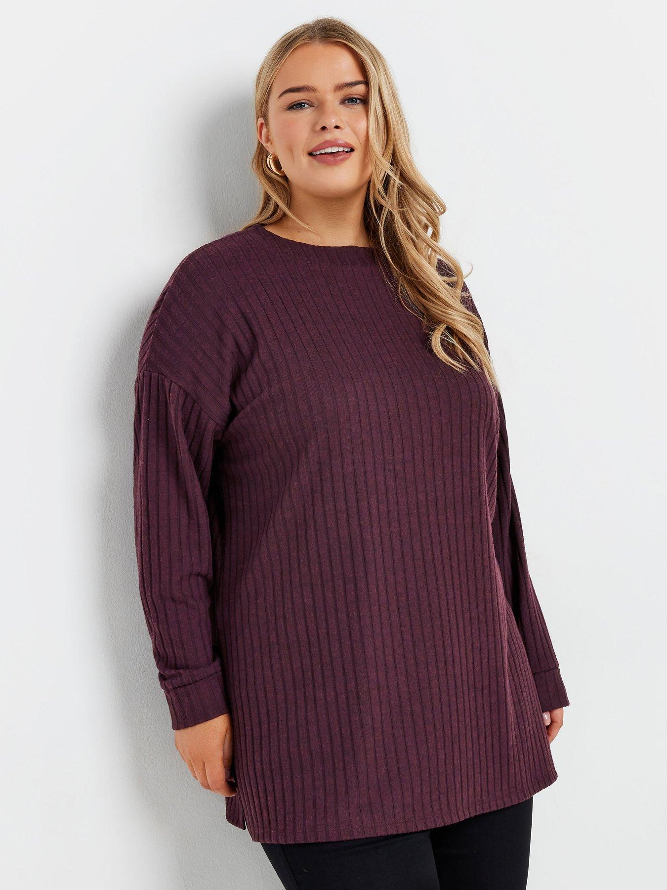 yours-curve-turtle-neck-side-split-jumper-purpleoutfit