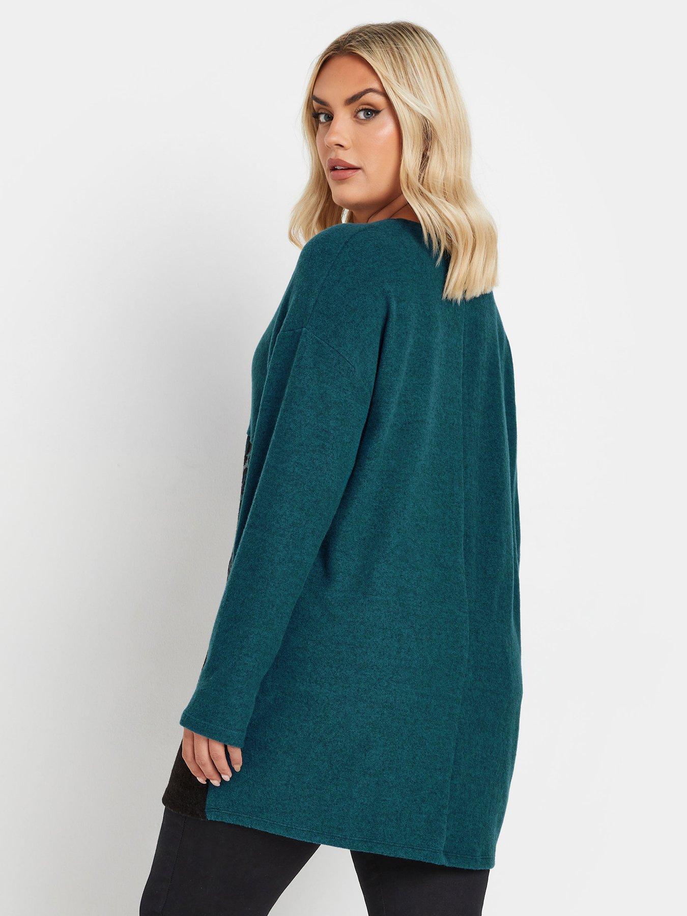 yours-curve-colourblock-jumper-bluestillFront