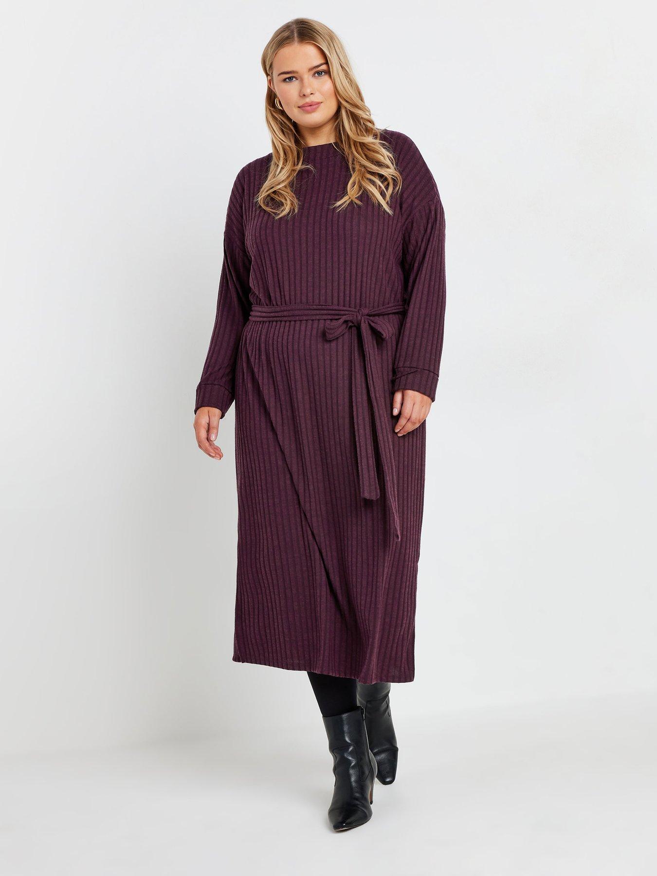 yours-curve-turtle-neck-throw-on-dress-purple