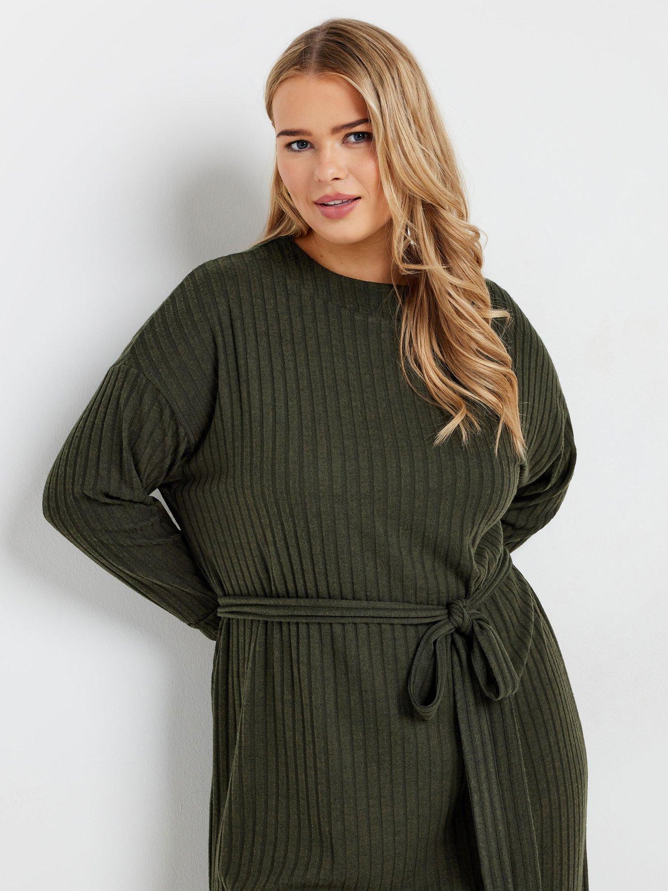 yours-curve-turtle-neck-throw-on-dress-greenoutfit