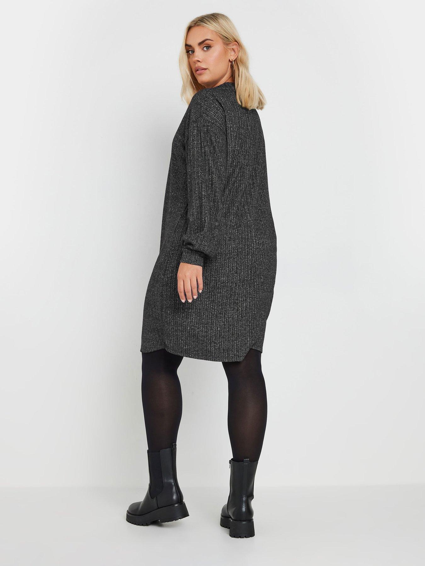 Image 2 of 4 of Yours Curve Quarter Zip Tunic - Grey