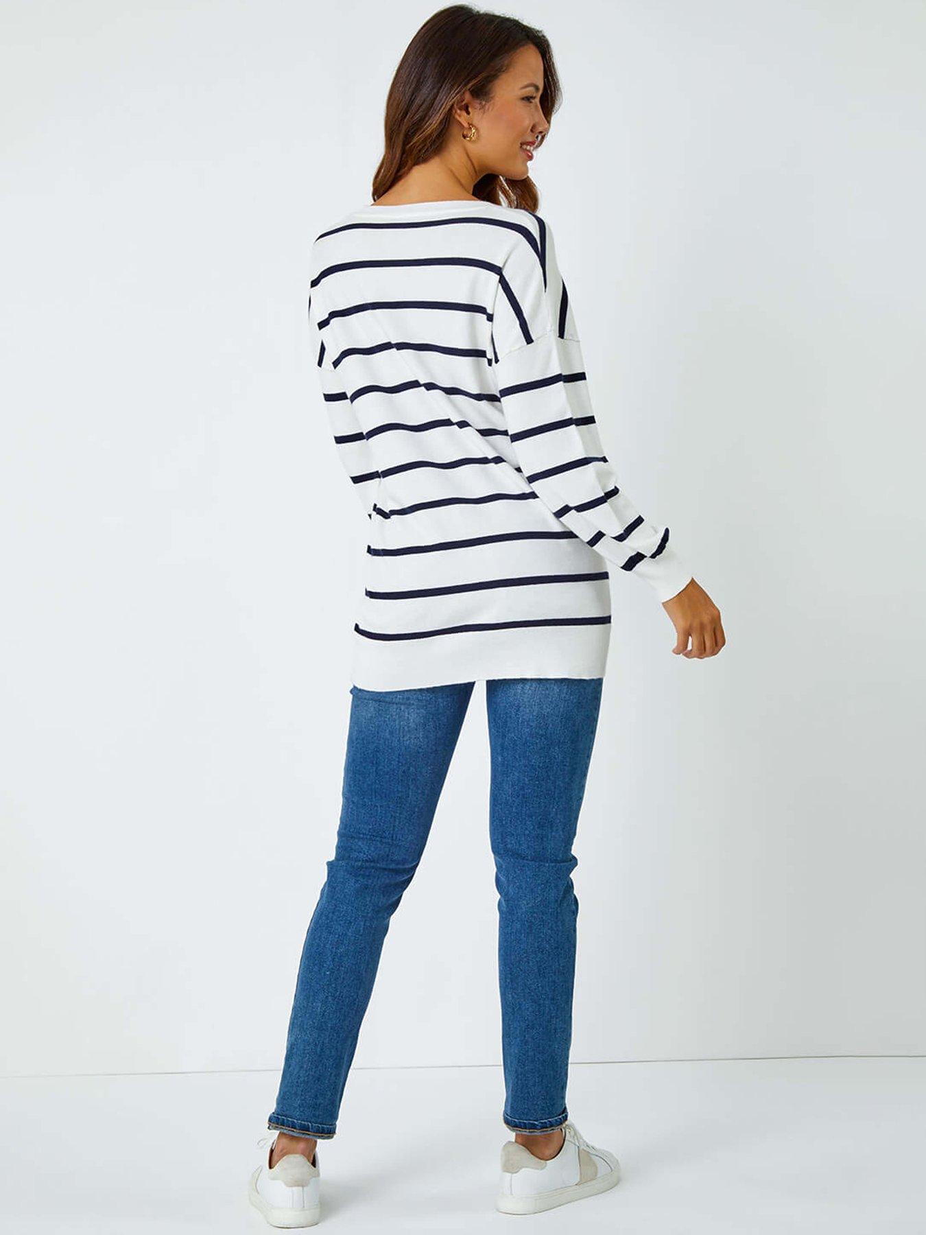 roman-stripe-print-knitted-v-neck-longline-jumper-ivorystillFront