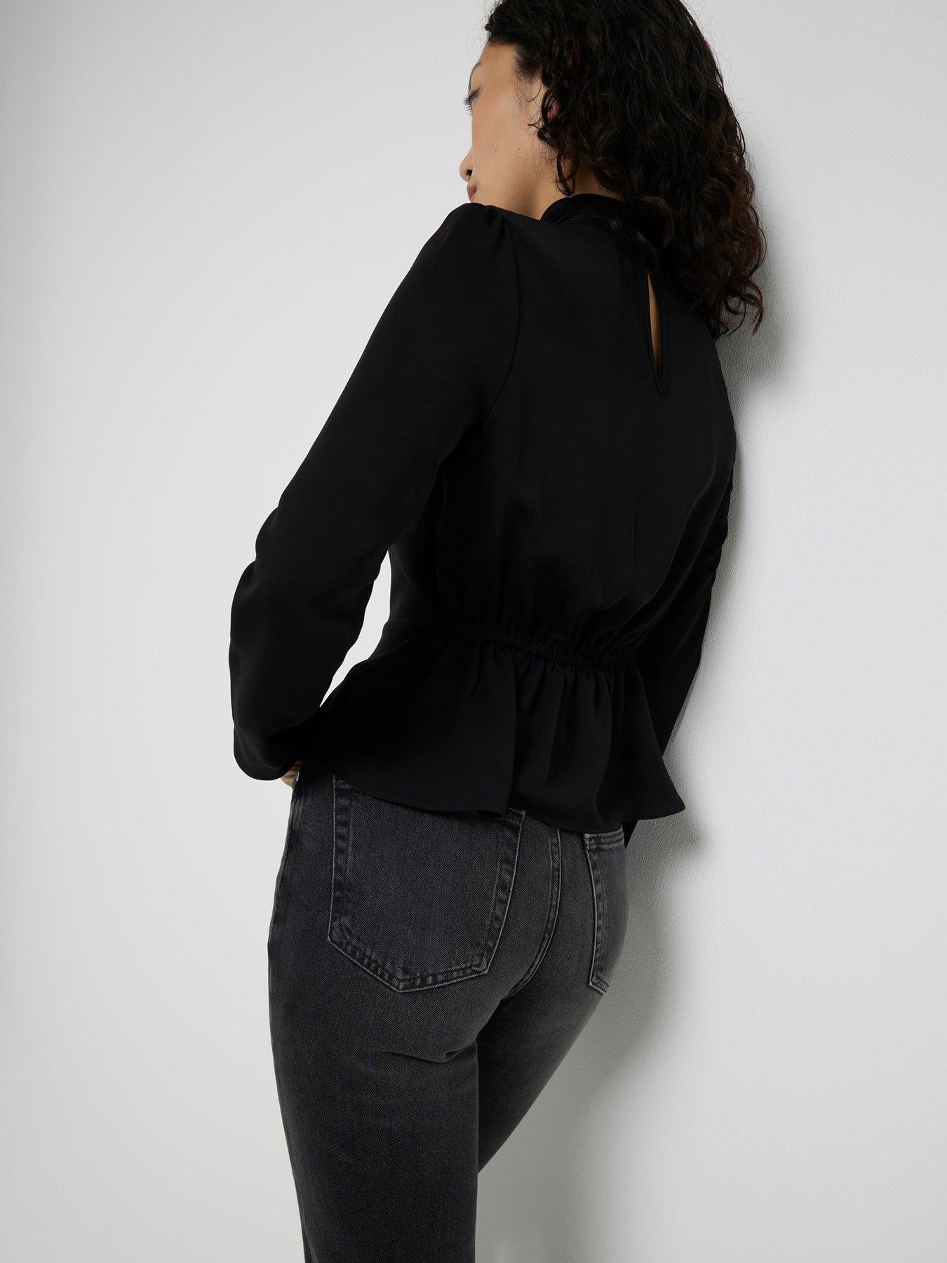 Image 2 of 4 of River Island Drape Front Top - Black