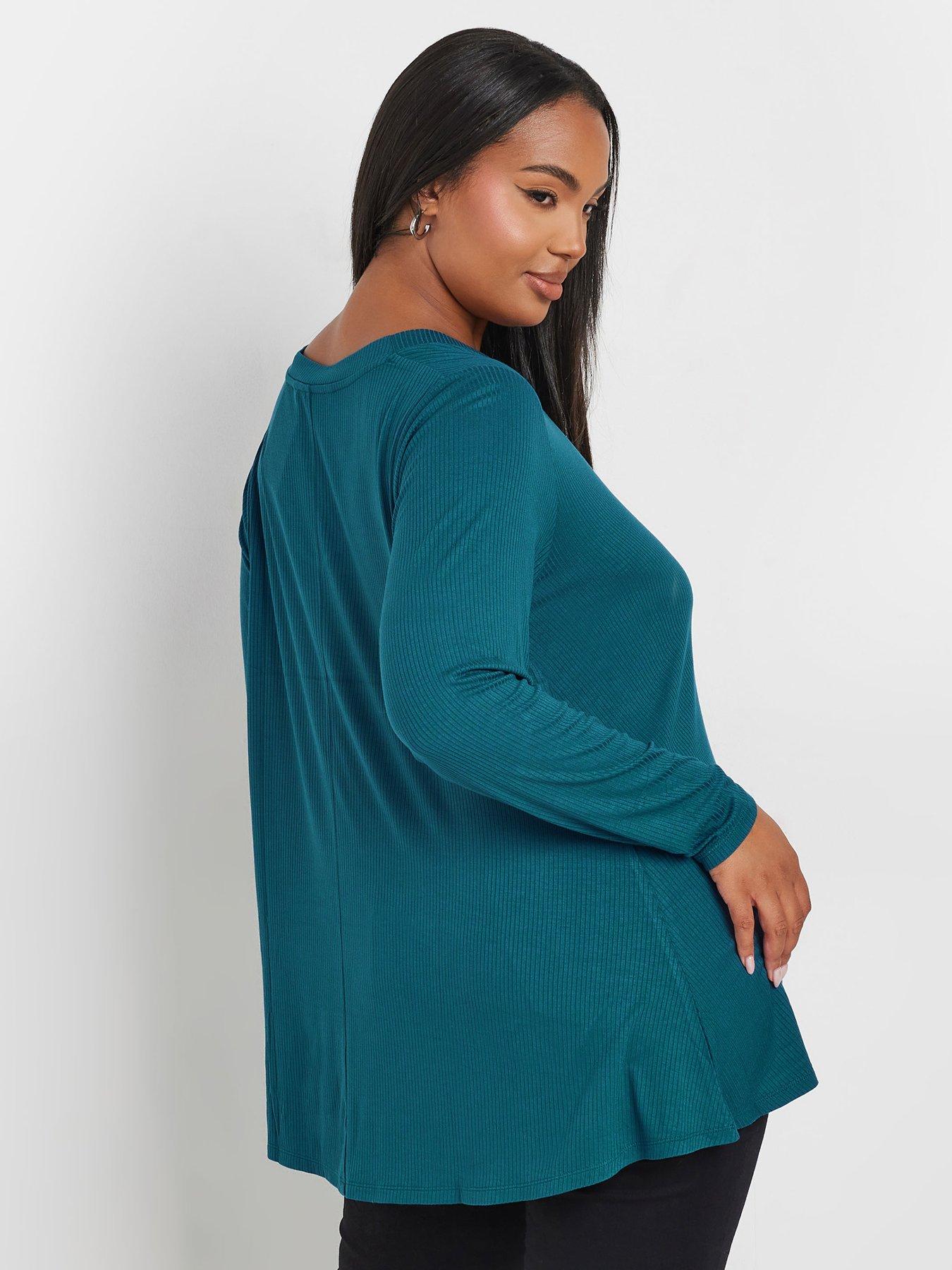 yours-curve-rib-elevated-long-sleeve-top-blueback