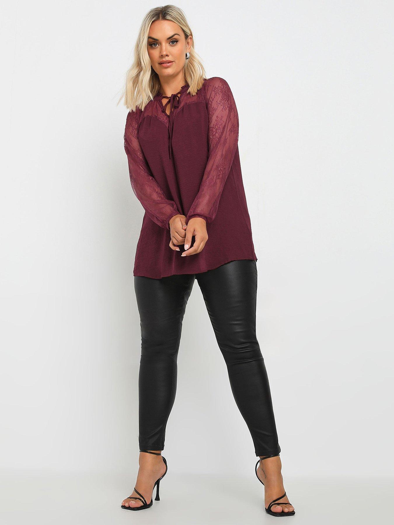 yours-curve-sweetheart-lace-tie-blouse-redback