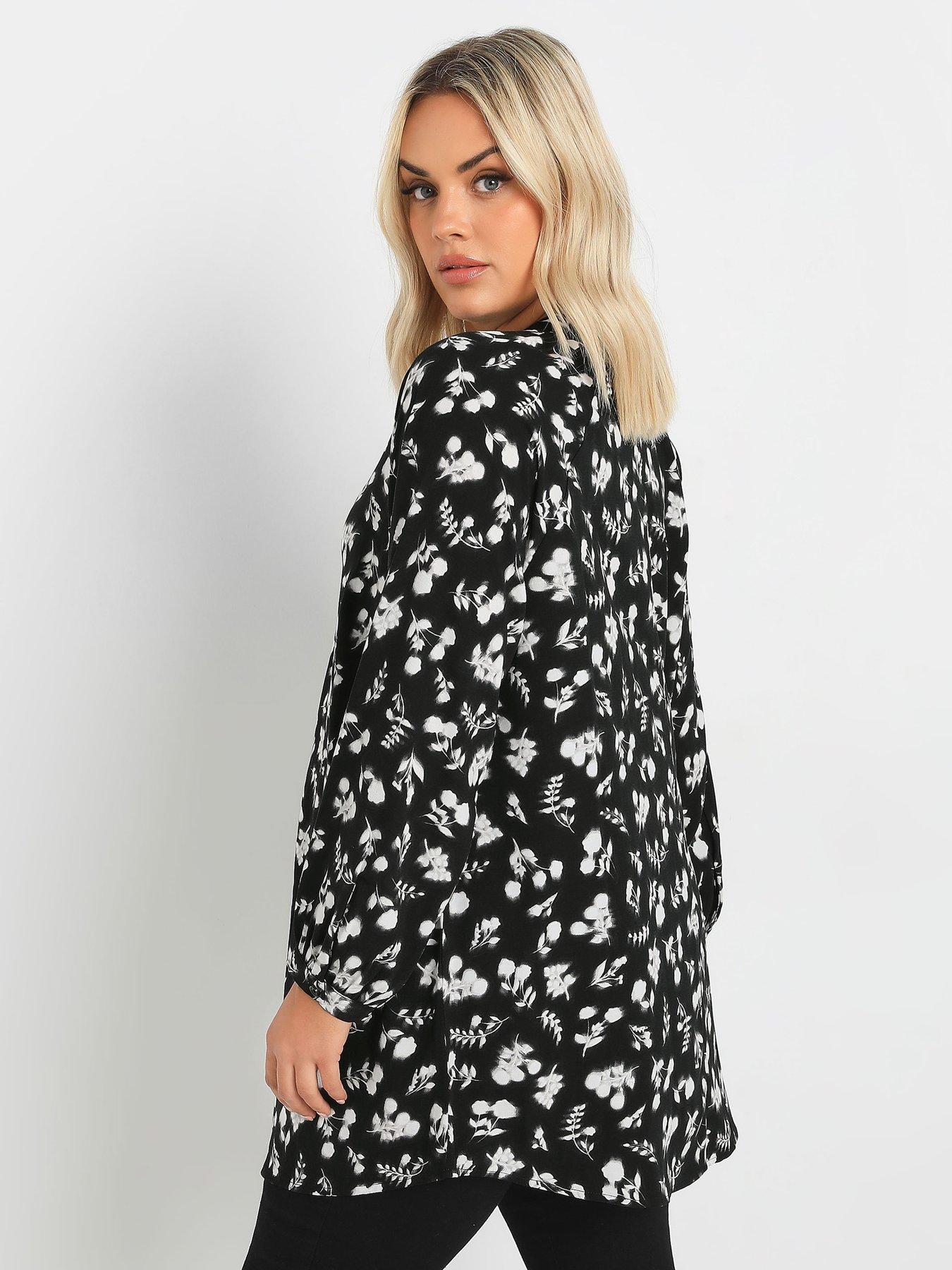 yours-curve-textured-tunic-blackstillFront