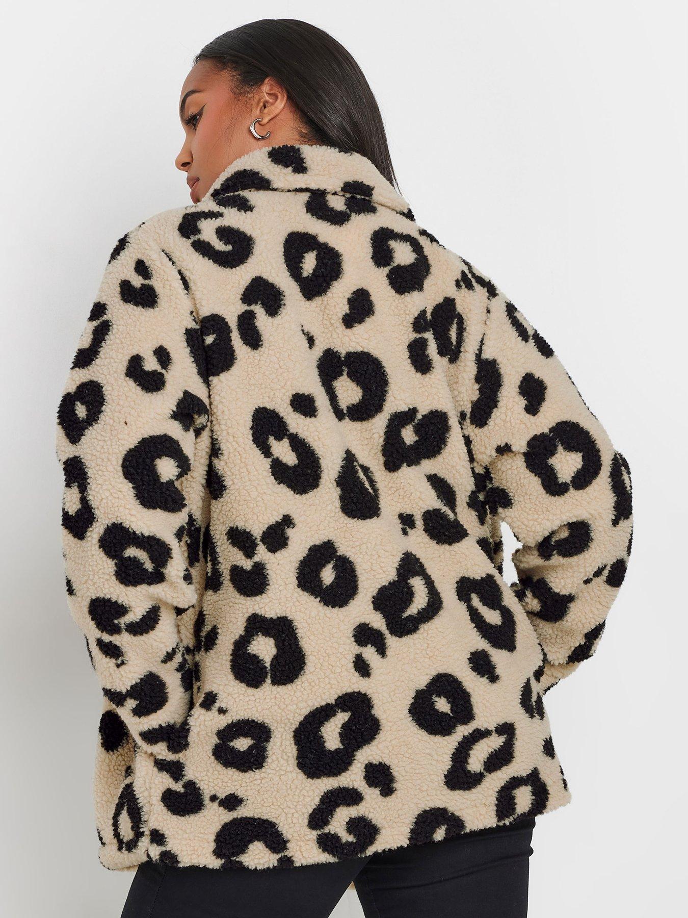 yours-curve-borg-teddy-fleece-jacket-brownstillFront