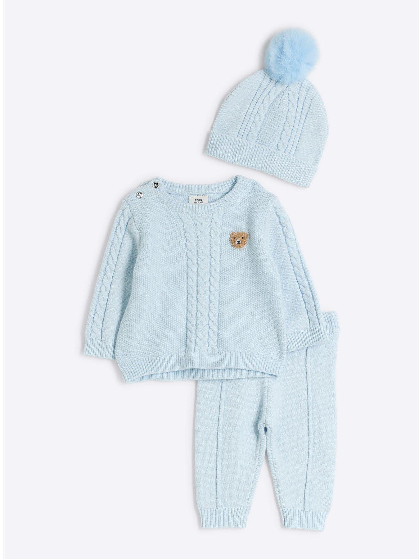 river-island-baby-baby-boys-cable-knit-3-piece-set-blue