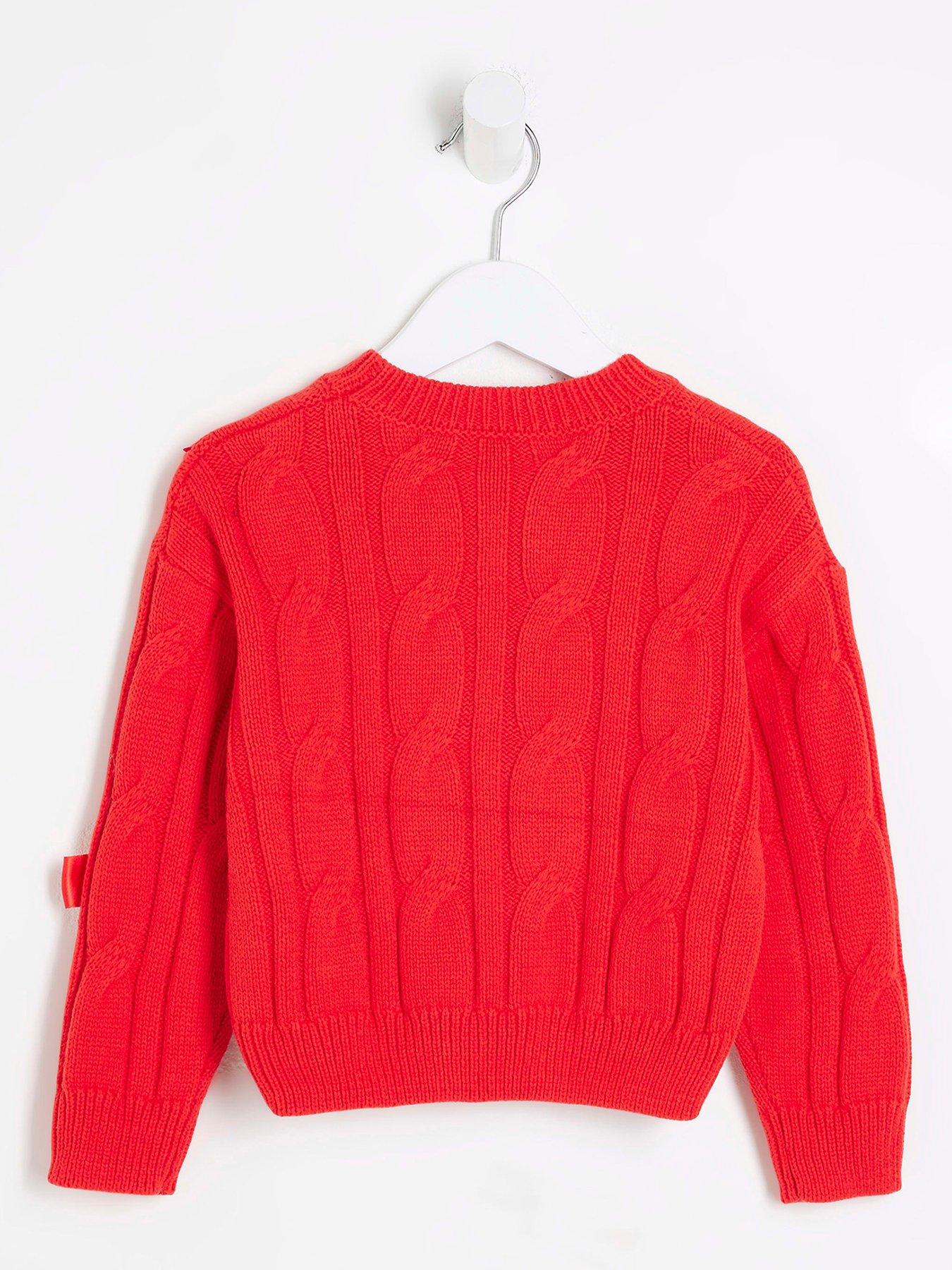 river-island-mini-mini-girls-red-cable-knit-bow-jumper-redback