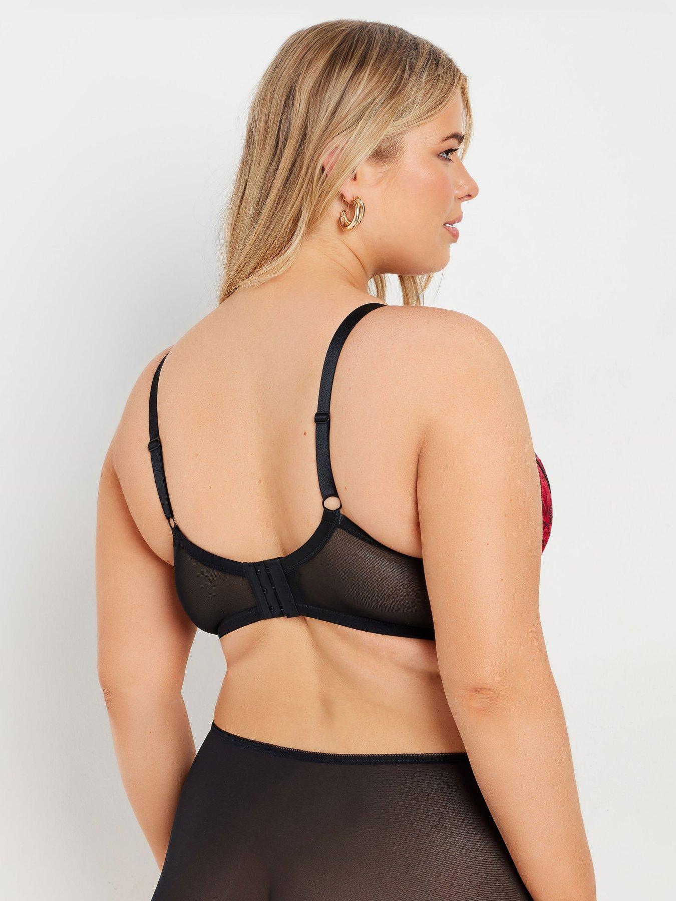 Image 2 of 4 of Yours Curve Three Tone Padded Plunge Bra - Red