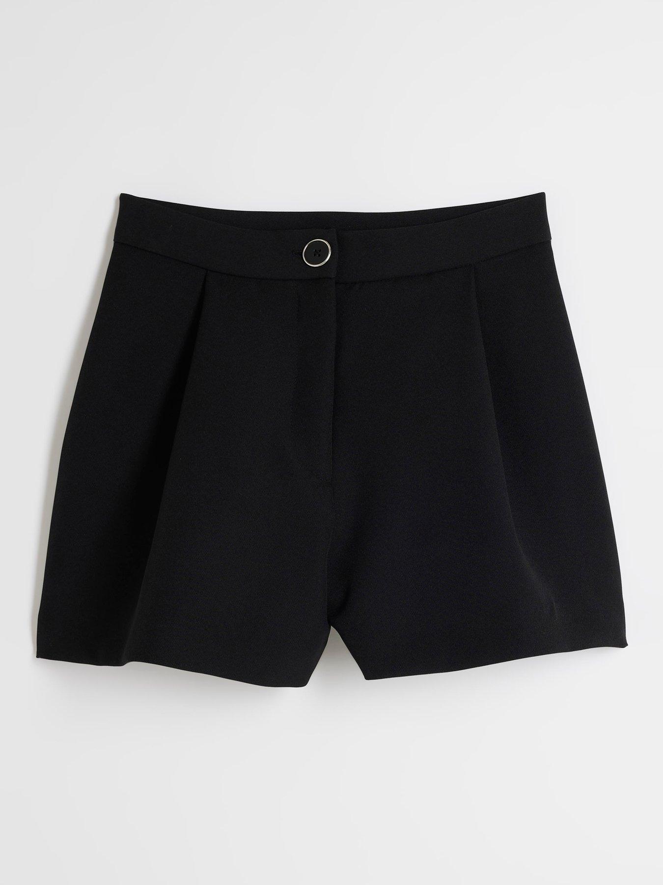 river-island-button-front-shorts-blackdetail