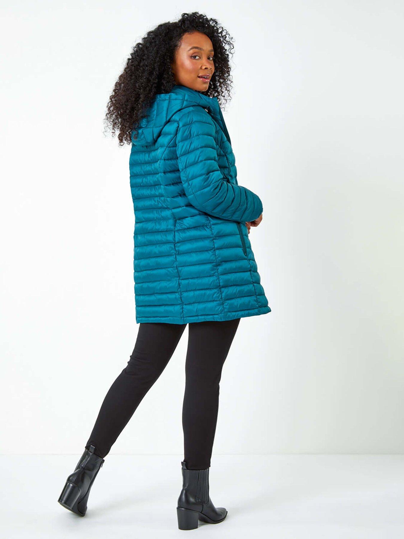 roman-petite-quilted-longline-padded-coat-tealstillFront