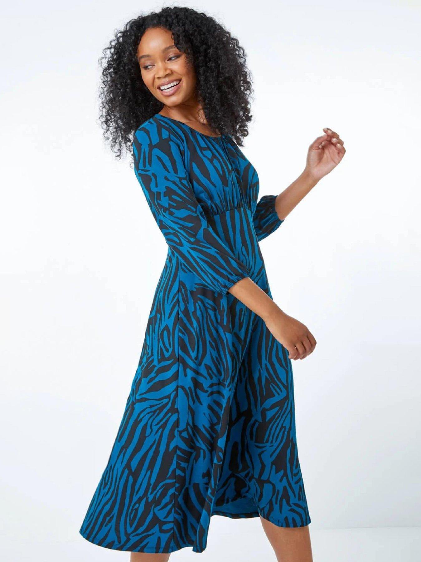 roman-petite-zebra-print-midi-dress-tealback