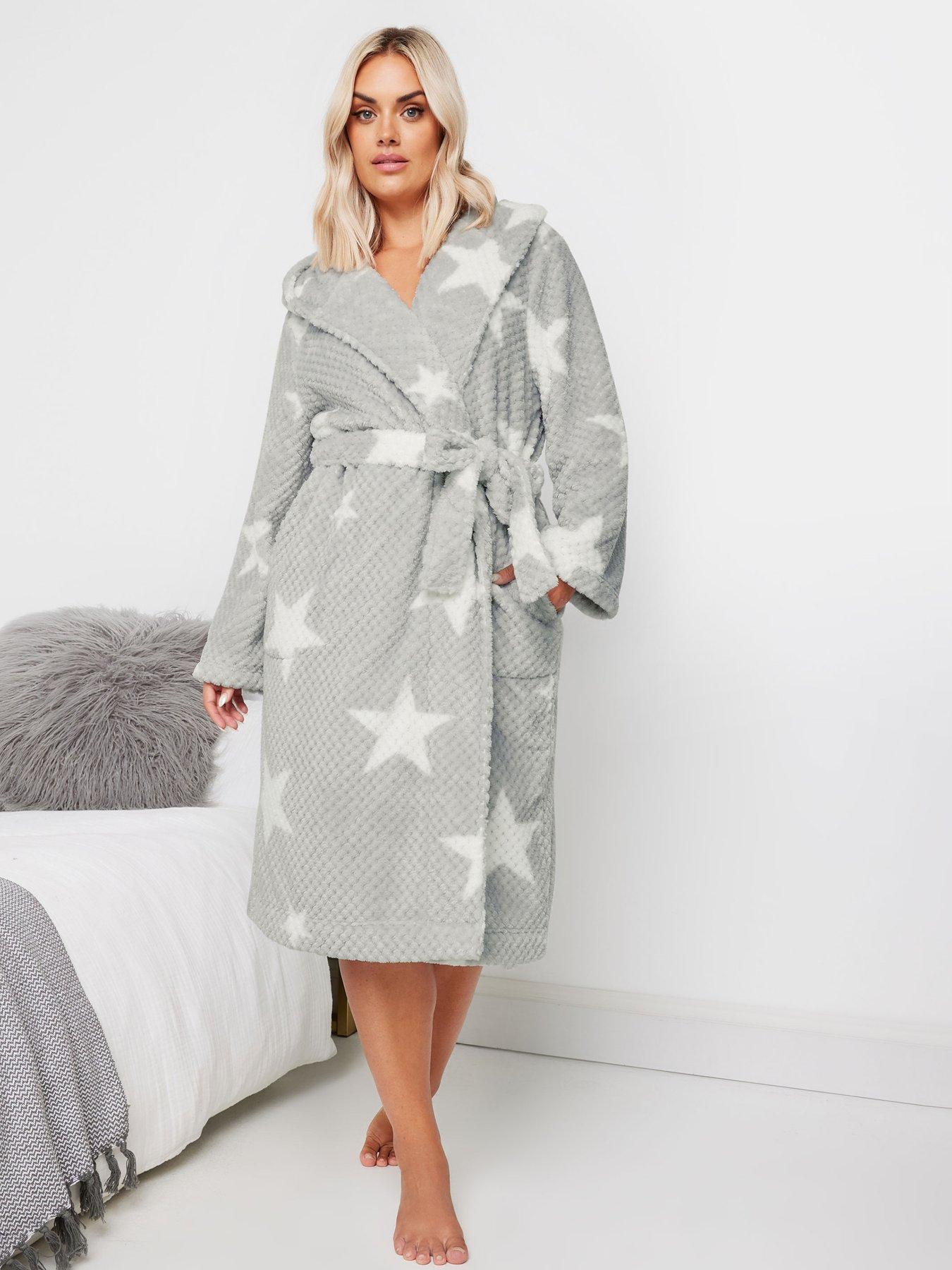 yours-curve-star-honeycomb-hooded-robe-grey