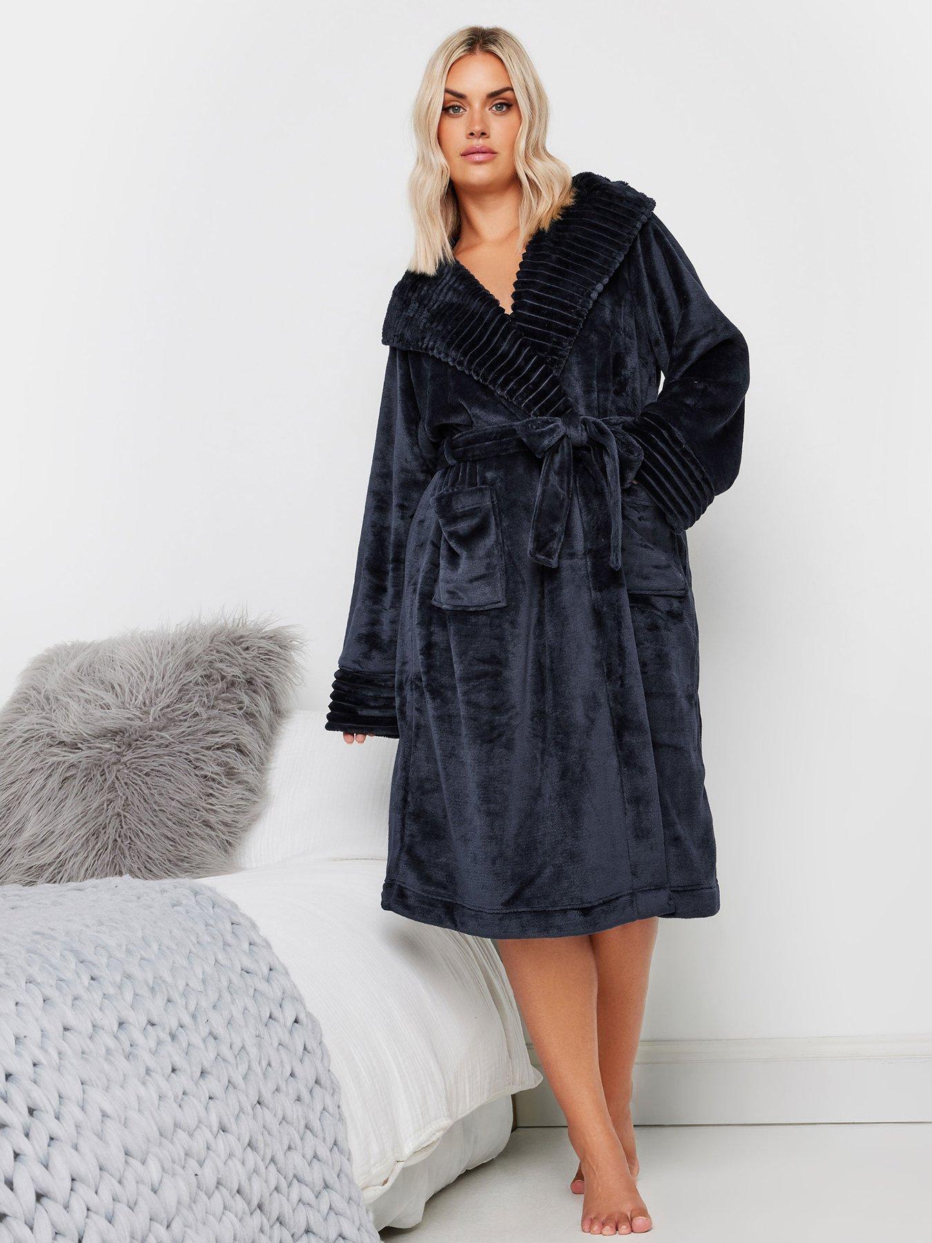 yours-curve-star-honeycomb-hooded-robe-greyfront