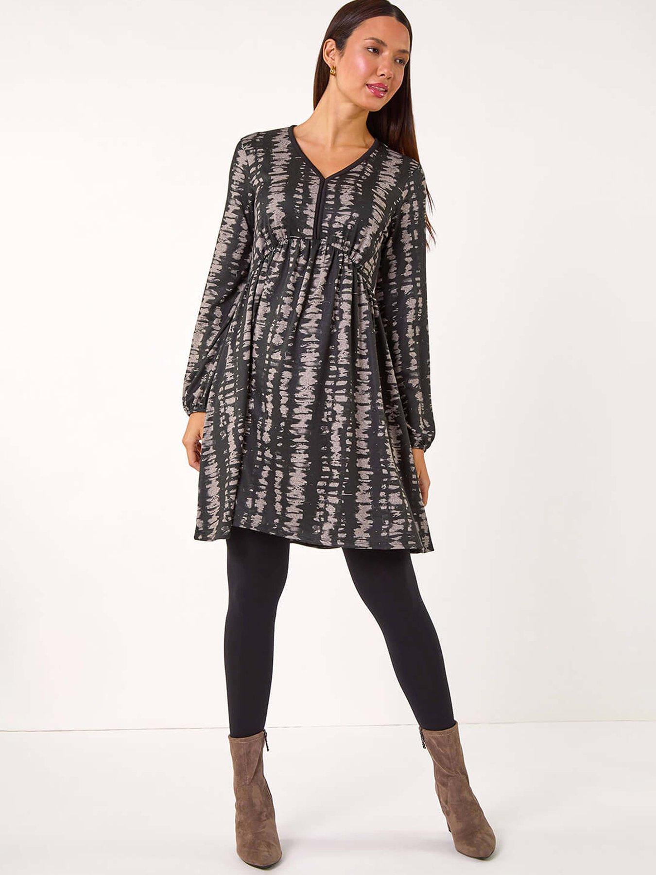 roman-abstract-print-soft-knit-dress-blackback