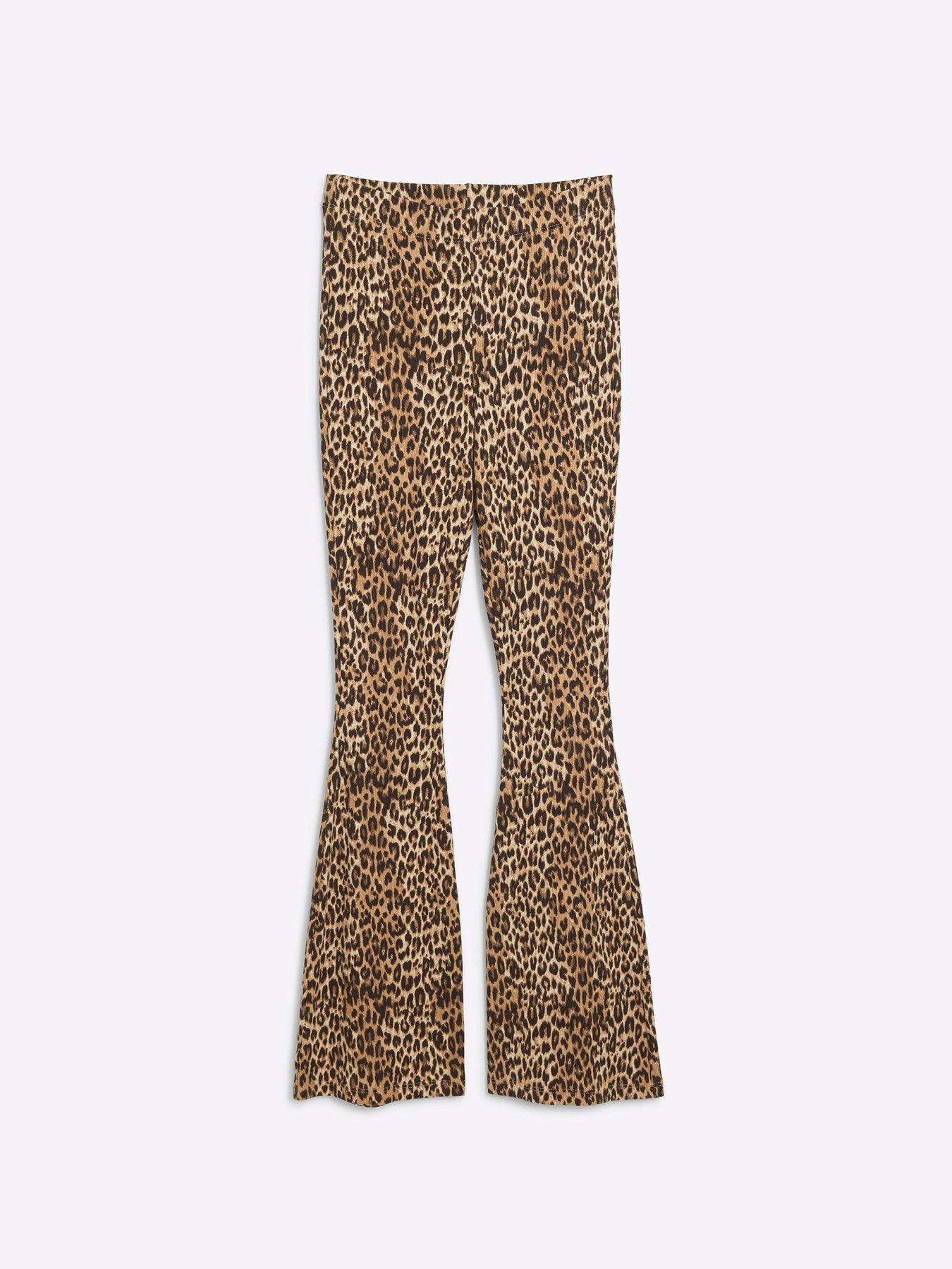 river-island-ribbed-animal-flare-legging-browndetail