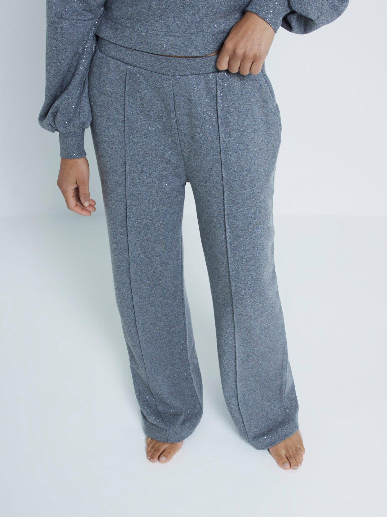 river-island-lurex-wide-leg-jogger-grey