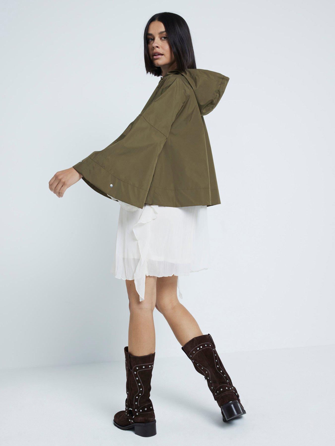 river-island-waxed-short-cape-dark-khakistillFront