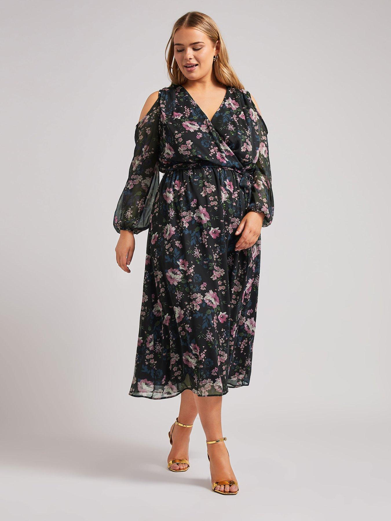 yours-curve-floral-cold-shoulder-wrap-dressback