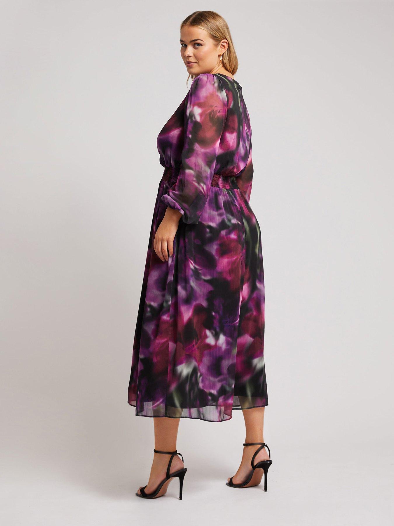 yours-curve-blur-floral-wrap-dressstillFront