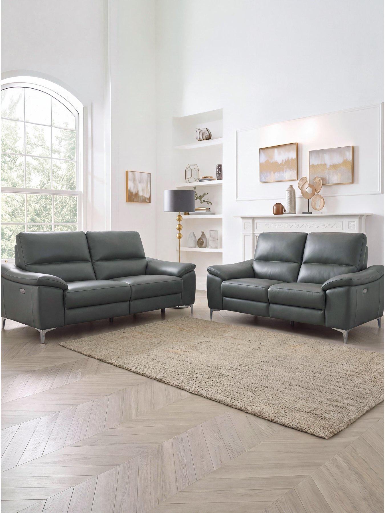 Very Home Pavilion 3 + 2 Seater Leather Power Recliner Sofa